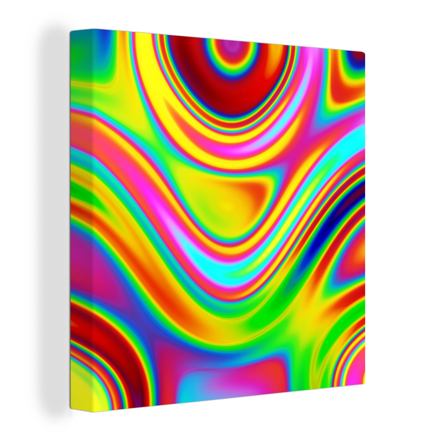 OneMillionCanvasses® Leinwandbild Kunst - Wellen - Farben - Psychedelisch, (1 St), Leinwand Bilder für Wohnzimmer Schlafzimmer | Leinwandbilder