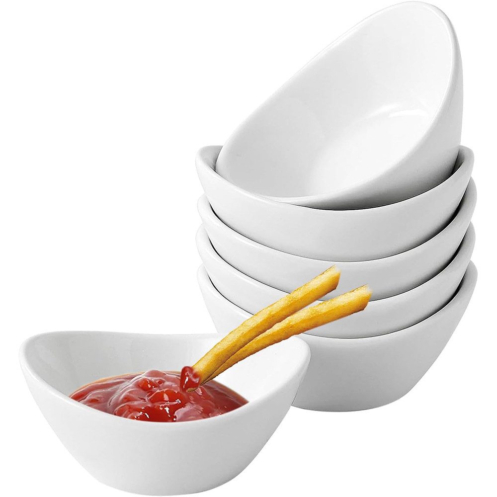 TUWENA Dipschale Dipschalen 6er Set, Stapelbare Keramik Schälchen, Tapas Schalen Set, Soy Sauce Dishes for BBQ, Salad, Tomato Sauce, and Party Dinner