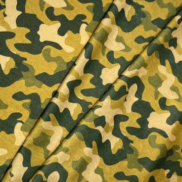 FORTISLINE Stoff Polsterstoff Microfaser mit Motiv "CAMO"