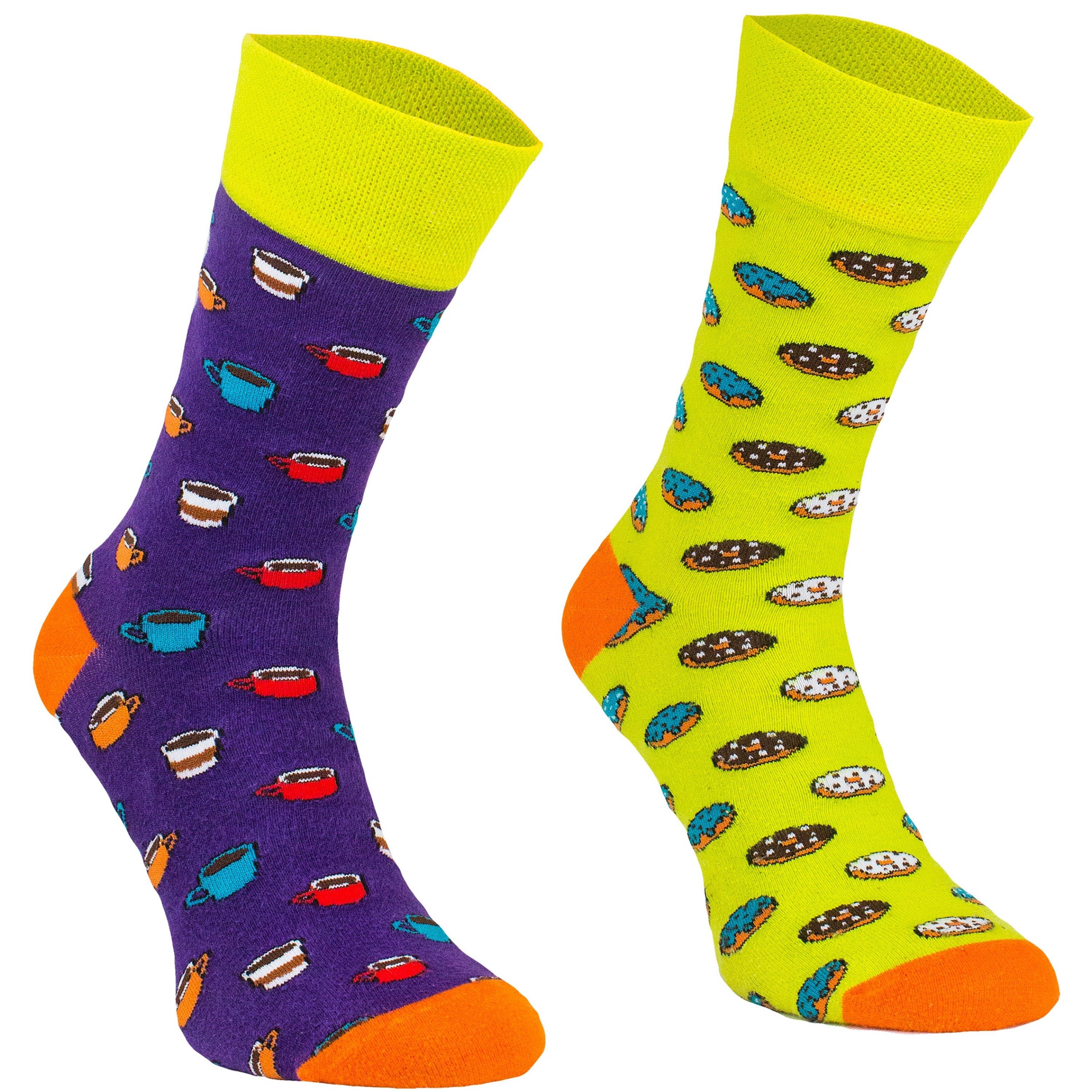 COMODO TECHNICAL SOCKS Freizeitsocken Funny Socks mit Motiv Lustige Socken 3er Set Kaffeepause (3 Paar Socken) Zurückhaltende Anmutung, komfortabel und angenehm über Stunden