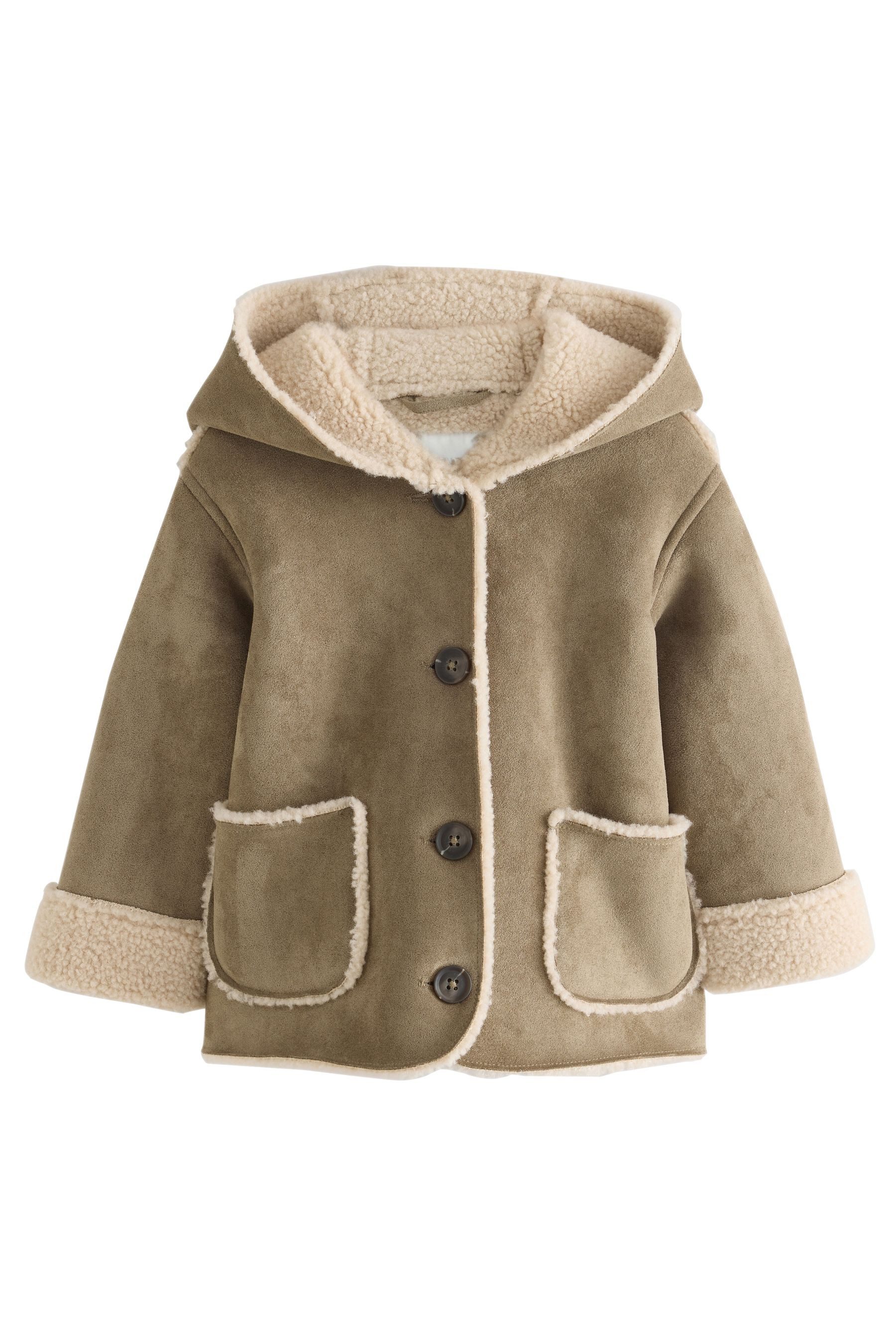 Next Lederimitatmantel Mantel aus Velourslederimitat (1-tlg)