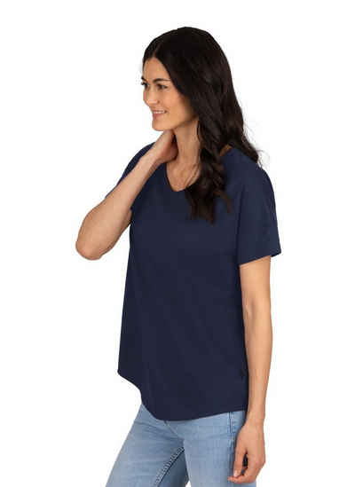 Trigema T-Shirt TRIGEMA Oversize T-Shirt mit V-Ausschnitt
