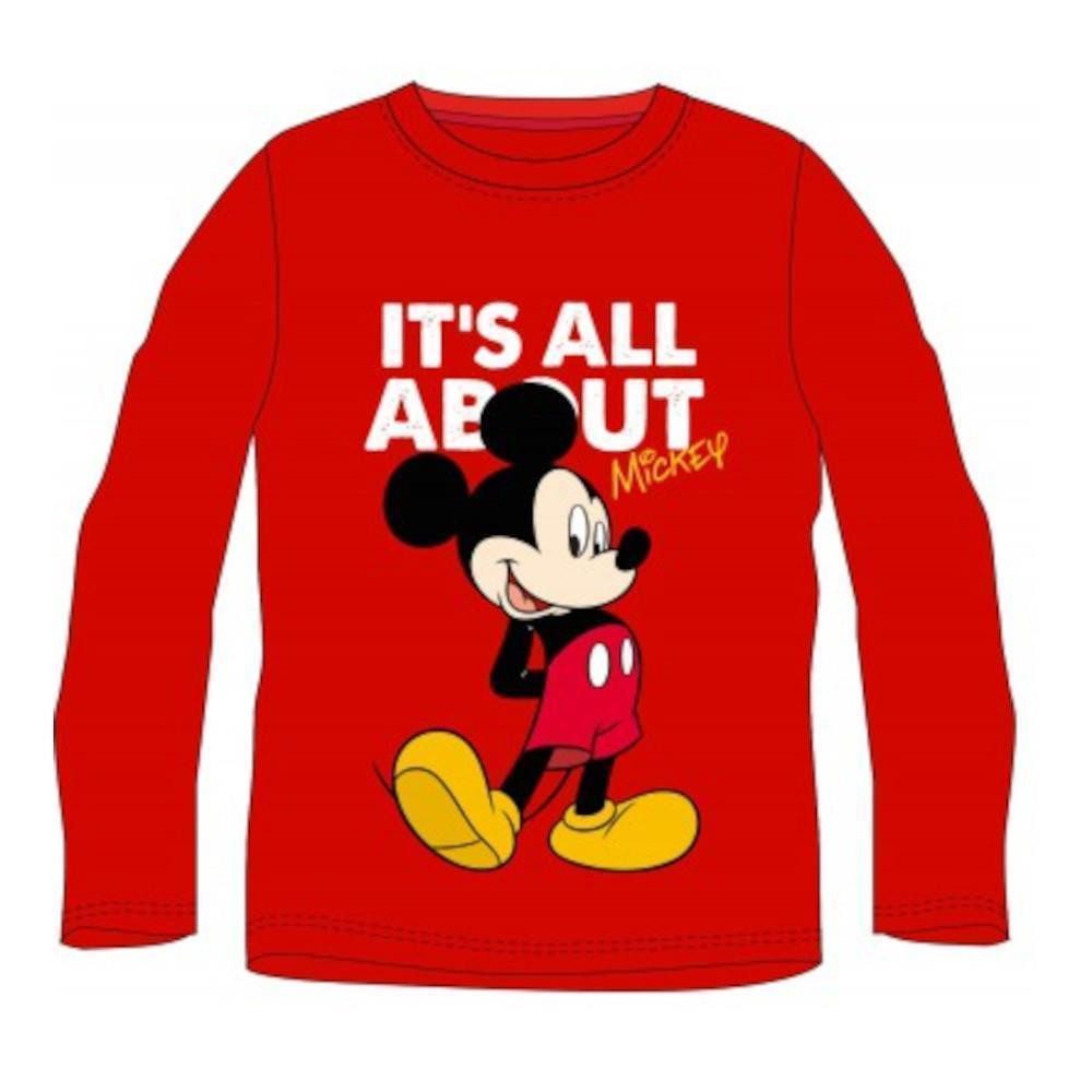 Disney T-Shirt Mickey Mouse "It's all about" Langärmeliges T-Shirt für Jungen, Rot