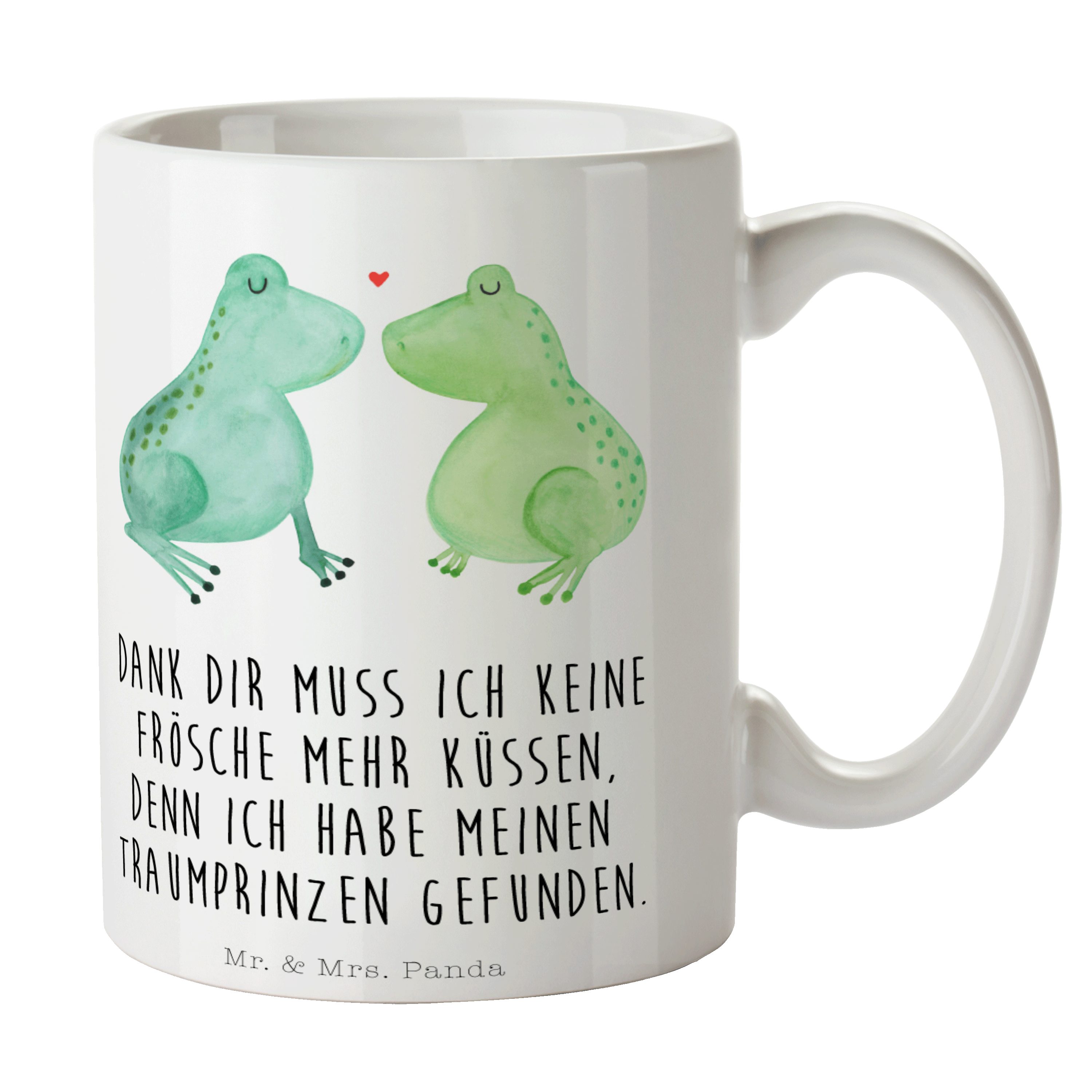 Hocheitstag, Jahrestag, Mr. & - Frosch Verlo, küssen, Keramik - Tasse Geschenk, Liebe Mrs. Panda Weiß