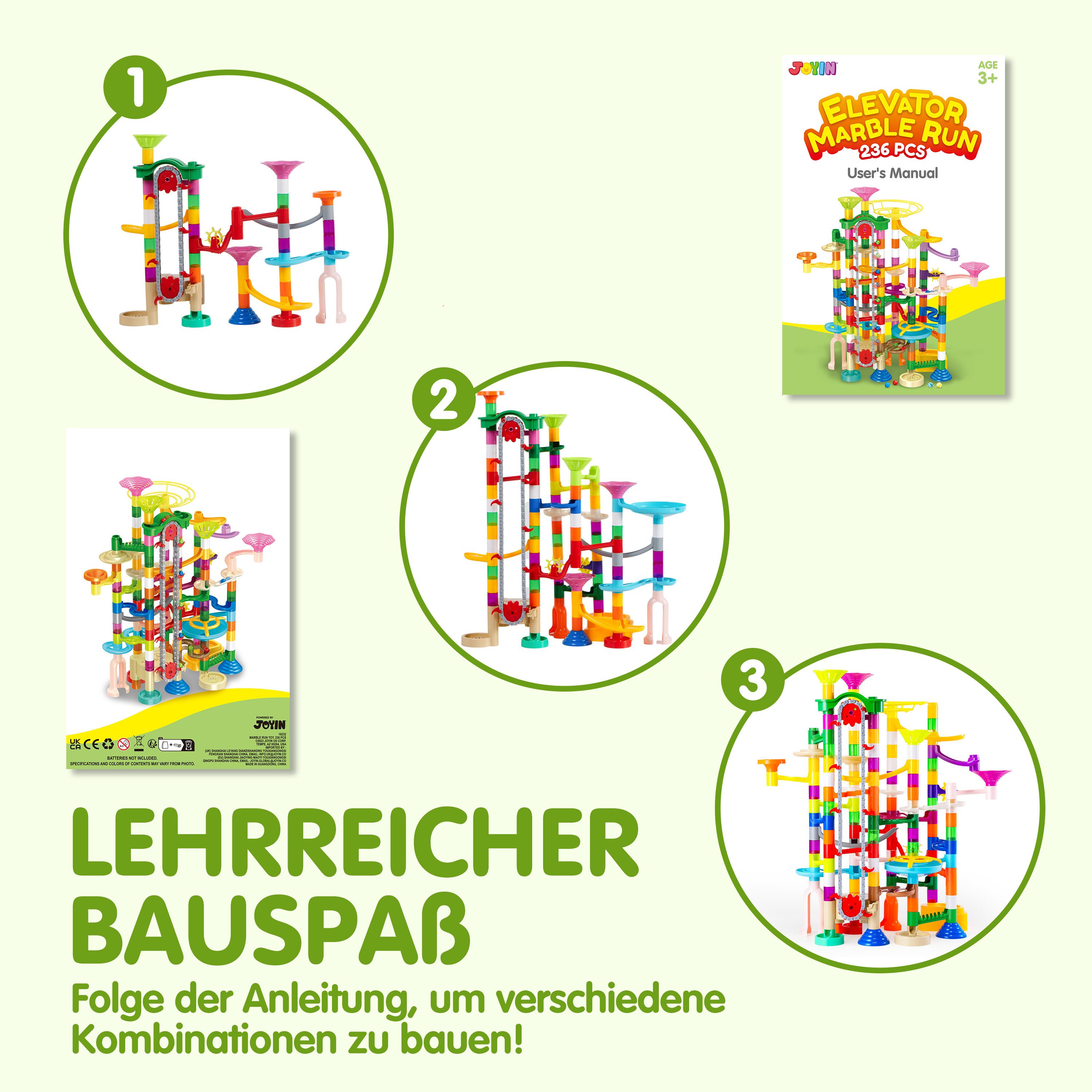 JOYIN Kugelbahn-Bausatz JOYIN 236-tlg. Murmelbahn mit Motor & Licht/Sound, Lernspielzeug ab 3, (236-tlg) – Bild 4 von 5