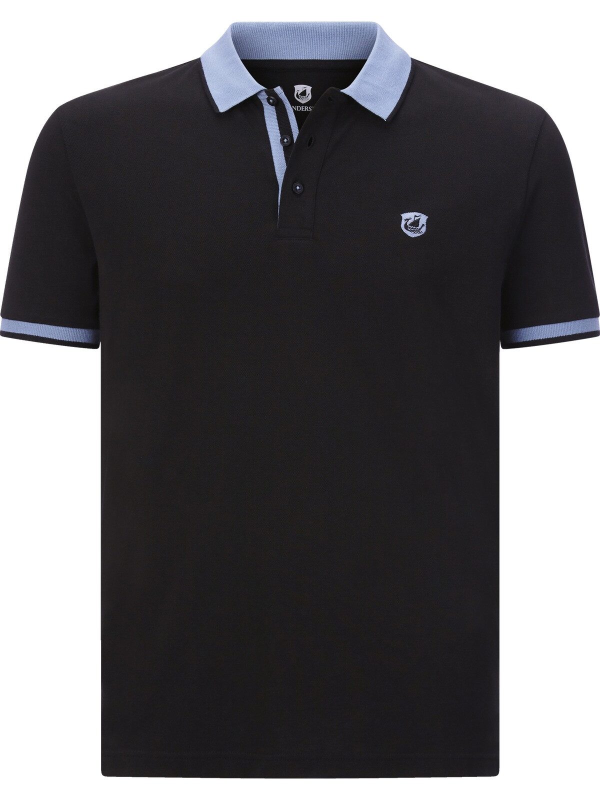 Jan Vanderstorm Poloshirt LAVRANS aus luftigem Baumwollpikee