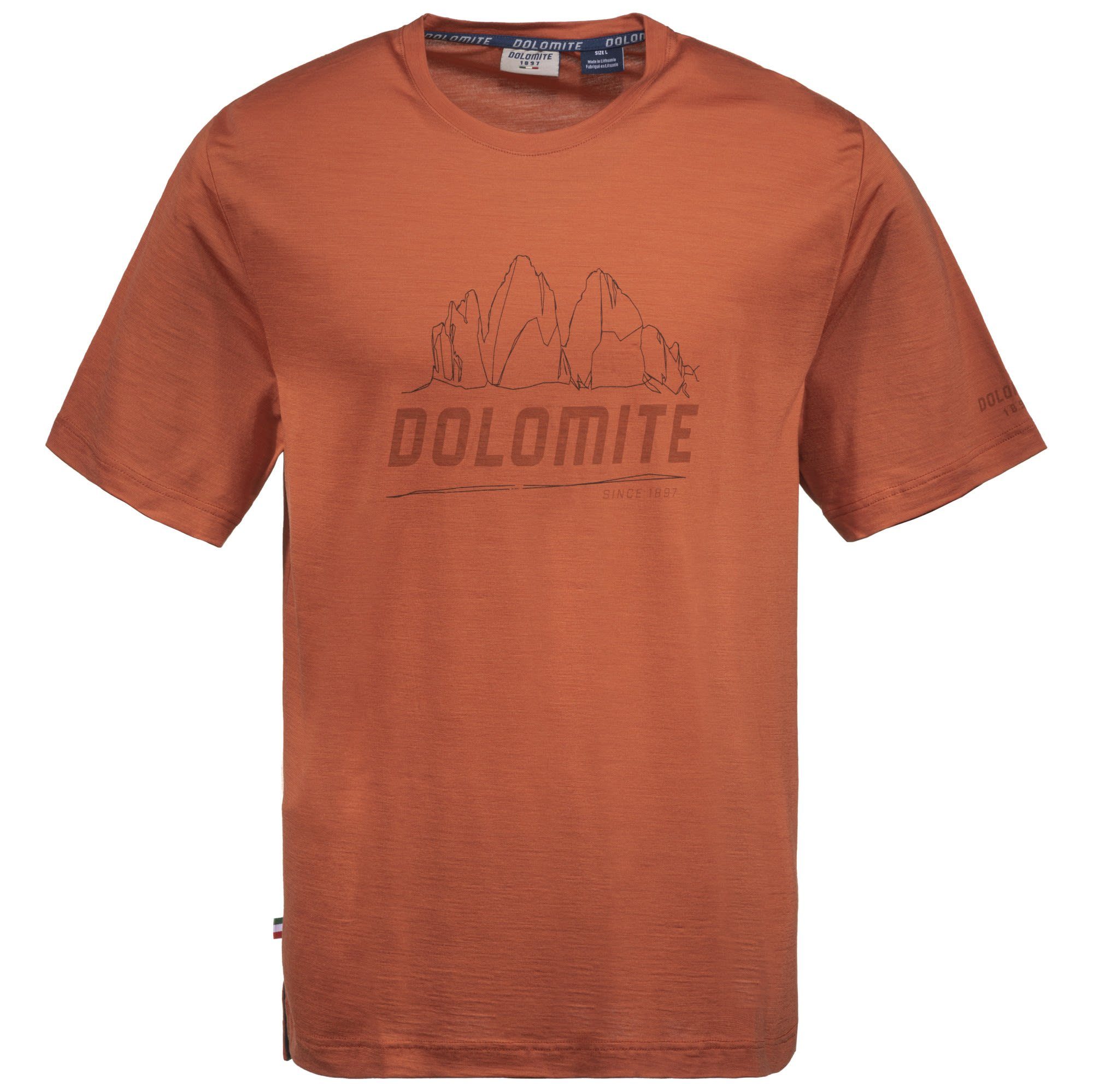 Tee Short-sleeve Dolomite Orange Merino T-Shirt M Dark Cristallo Dolomite