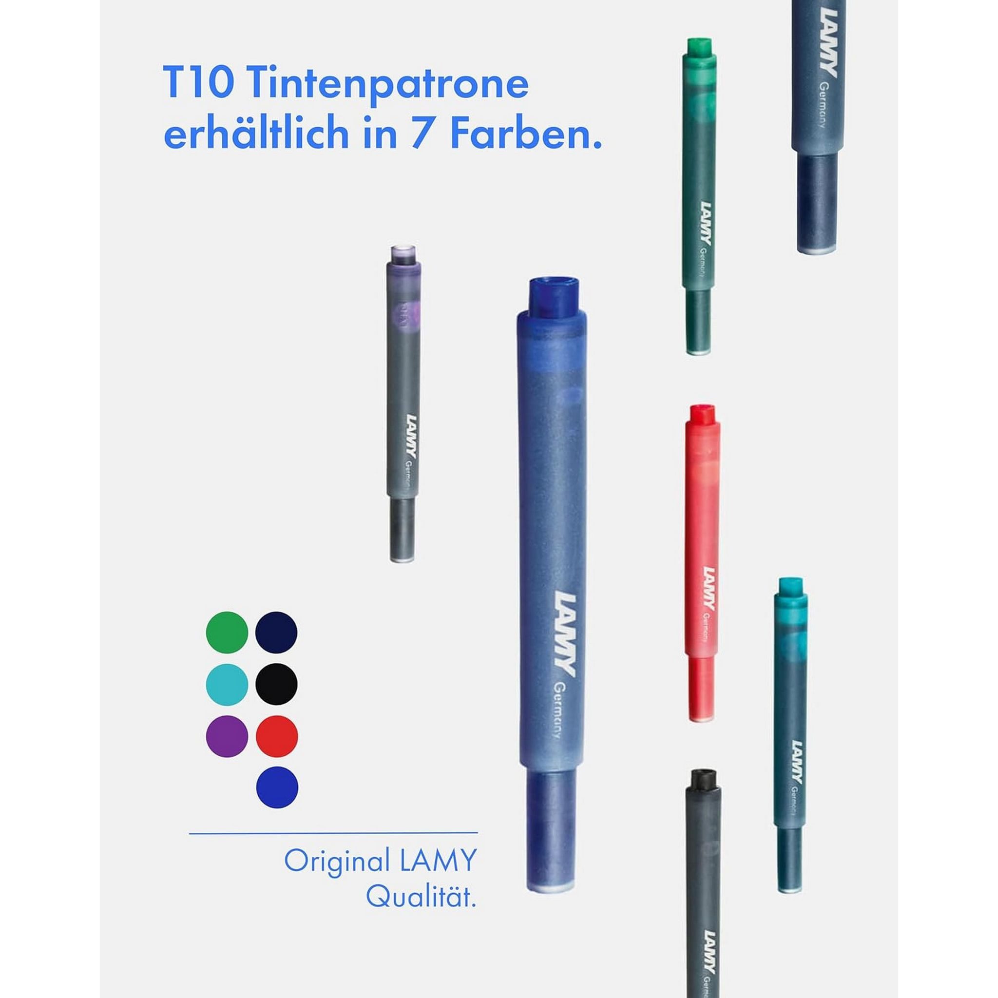 LAMY LAMY 6er Set - 30x Tintenpatronen T10 825 BLAU löschbar Tintenpatrone