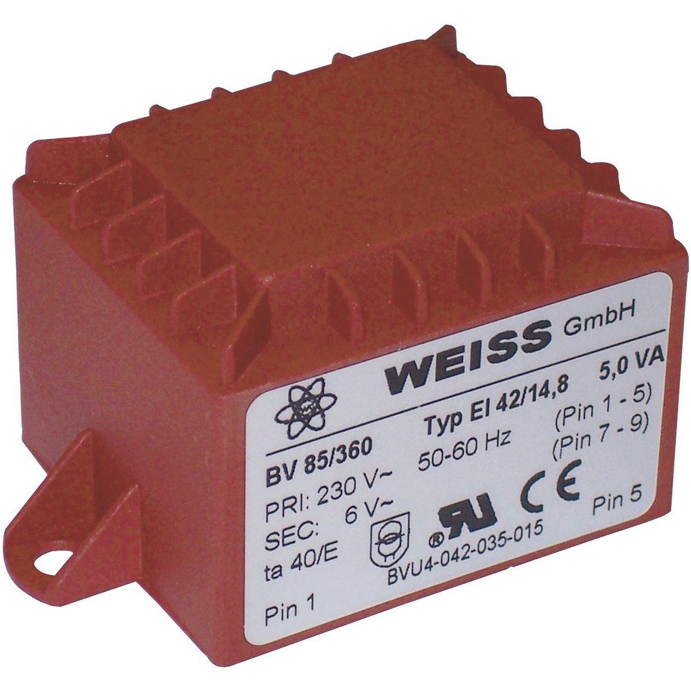 Weiss Elektrotechnik 85/362 Printtransformator 1 x 230 V 1 x 12 V/AC 5 Trafo