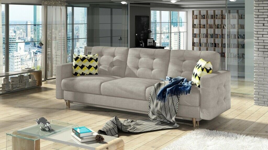 JVmoebel Sofa, Sofa 3 Sitzer Sofas Sitz Couch Polster Modern Dreisitzer Textil Grau
