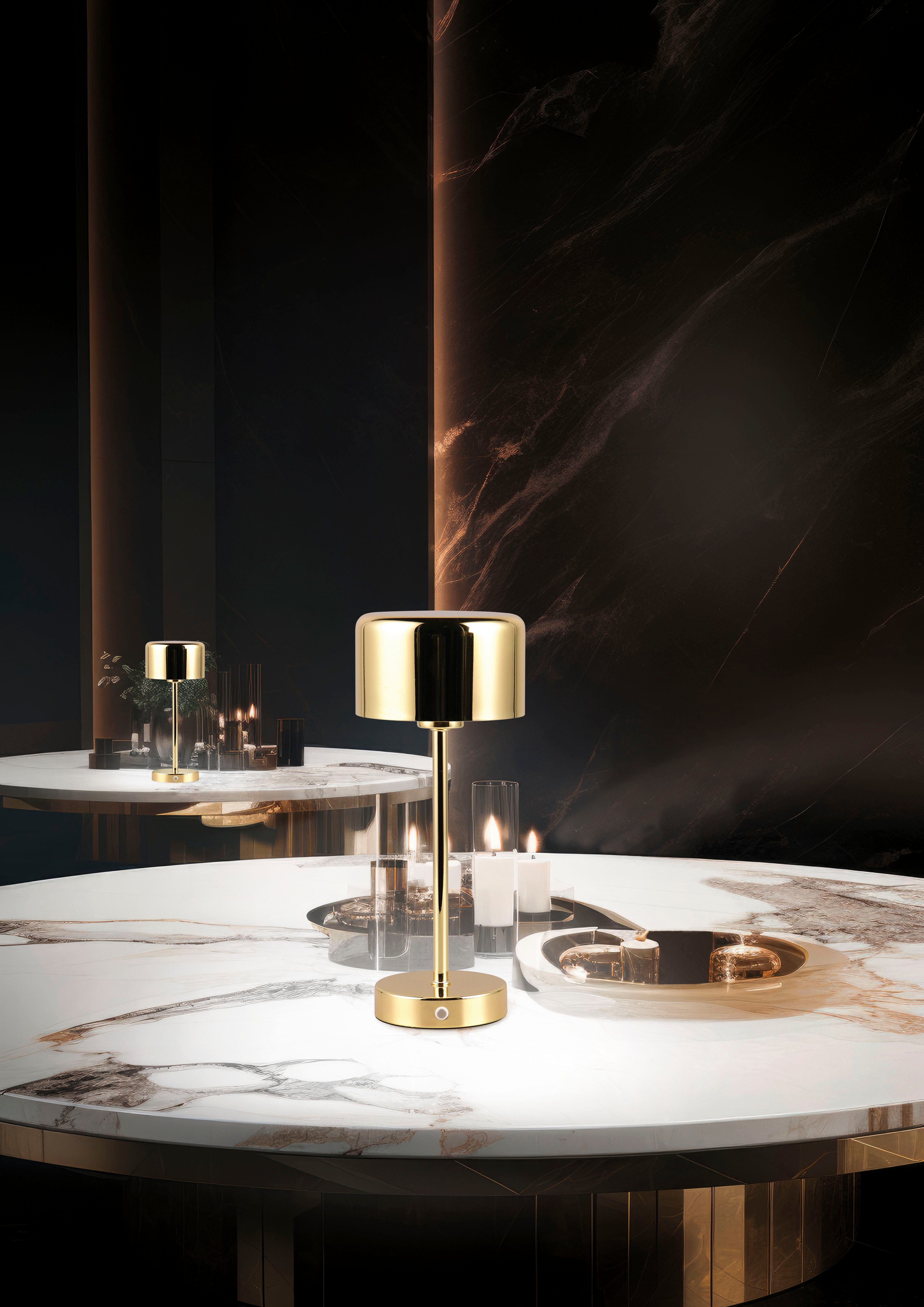 my home LED Tischleuchte Kadira, Dimmfunktion, USB-Ladefunktion, LED fest i günstig online kaufen