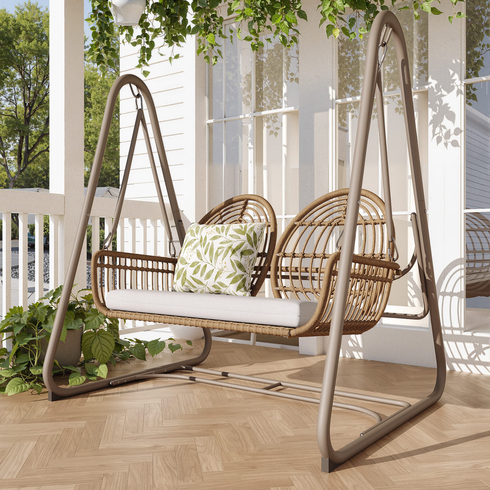 Ulife Hollywoodschaukel mit Rückenlehne, Gartenschaukel Gartenmöbel-Set, günstig online kaufen