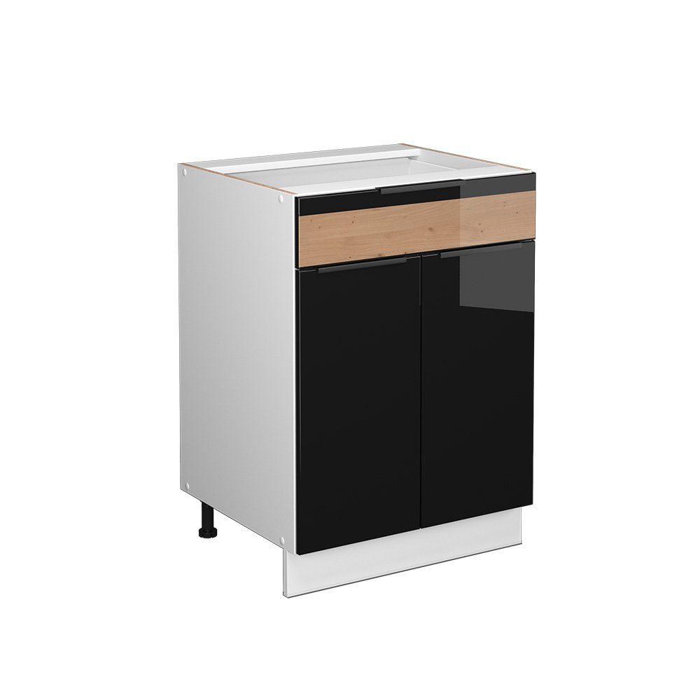 Vicco Midischrank Fame-Line Schwarz-Eiche HG/Weiß 60x81.6cm günstig online kaufen