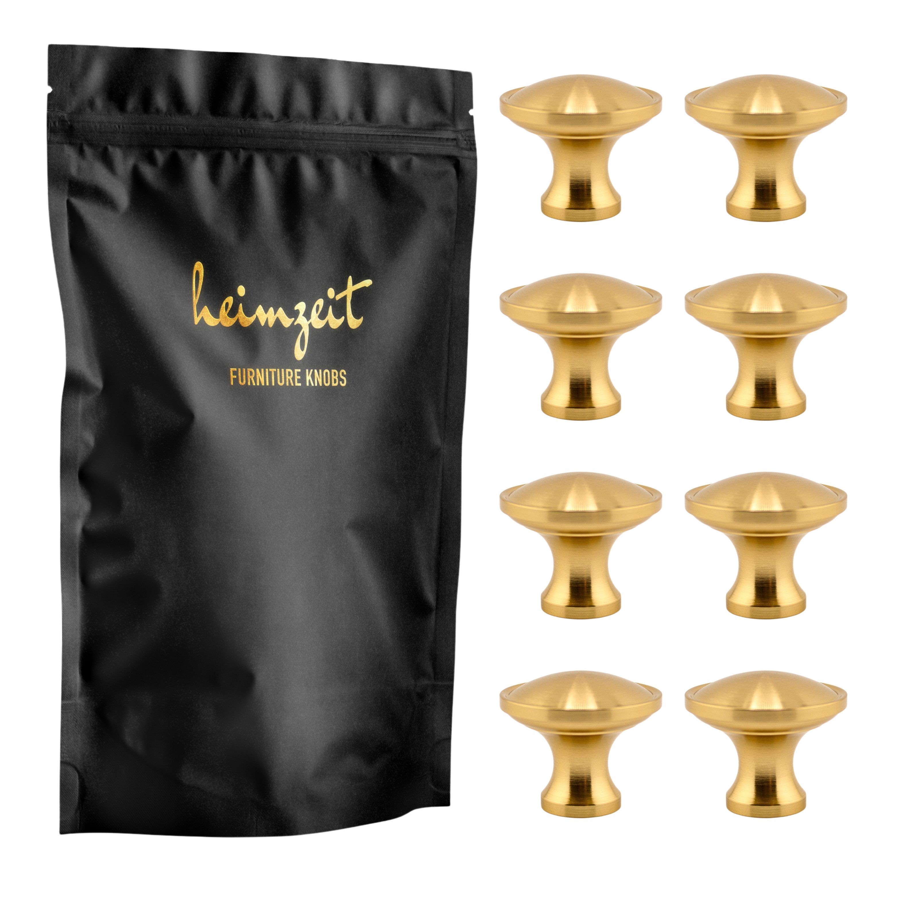 heimzeit Möbelgriff heimzeit Möbelknöpfe Rund groß (Set, 8-St), für Schubladen, Türen und Kommoden, inkl. Schraube