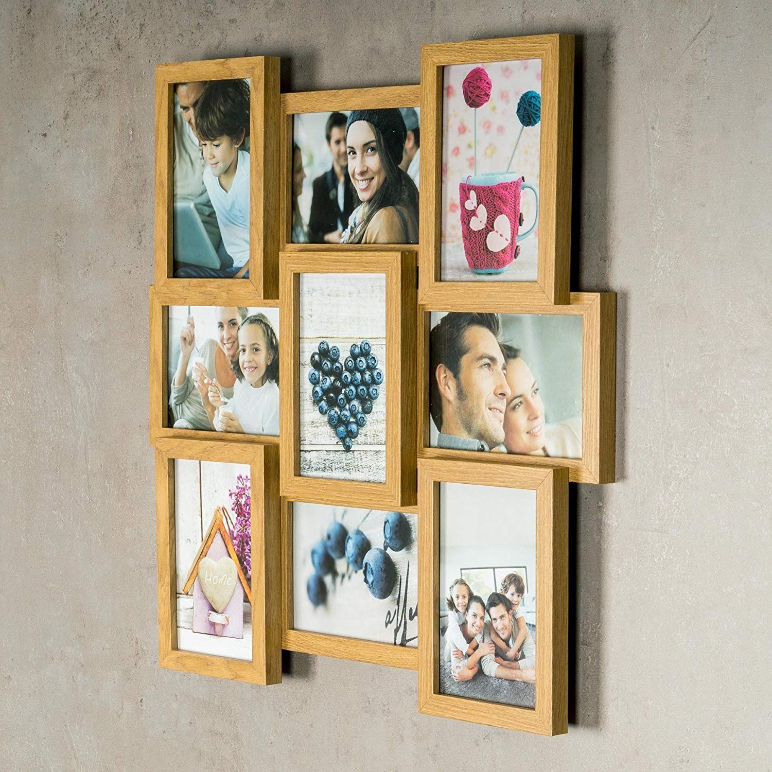 Levandeo® Bilderrahmen Collage, levandeo Bilderrahmen Collage 45x45cm 9 Fot günstig online kaufen