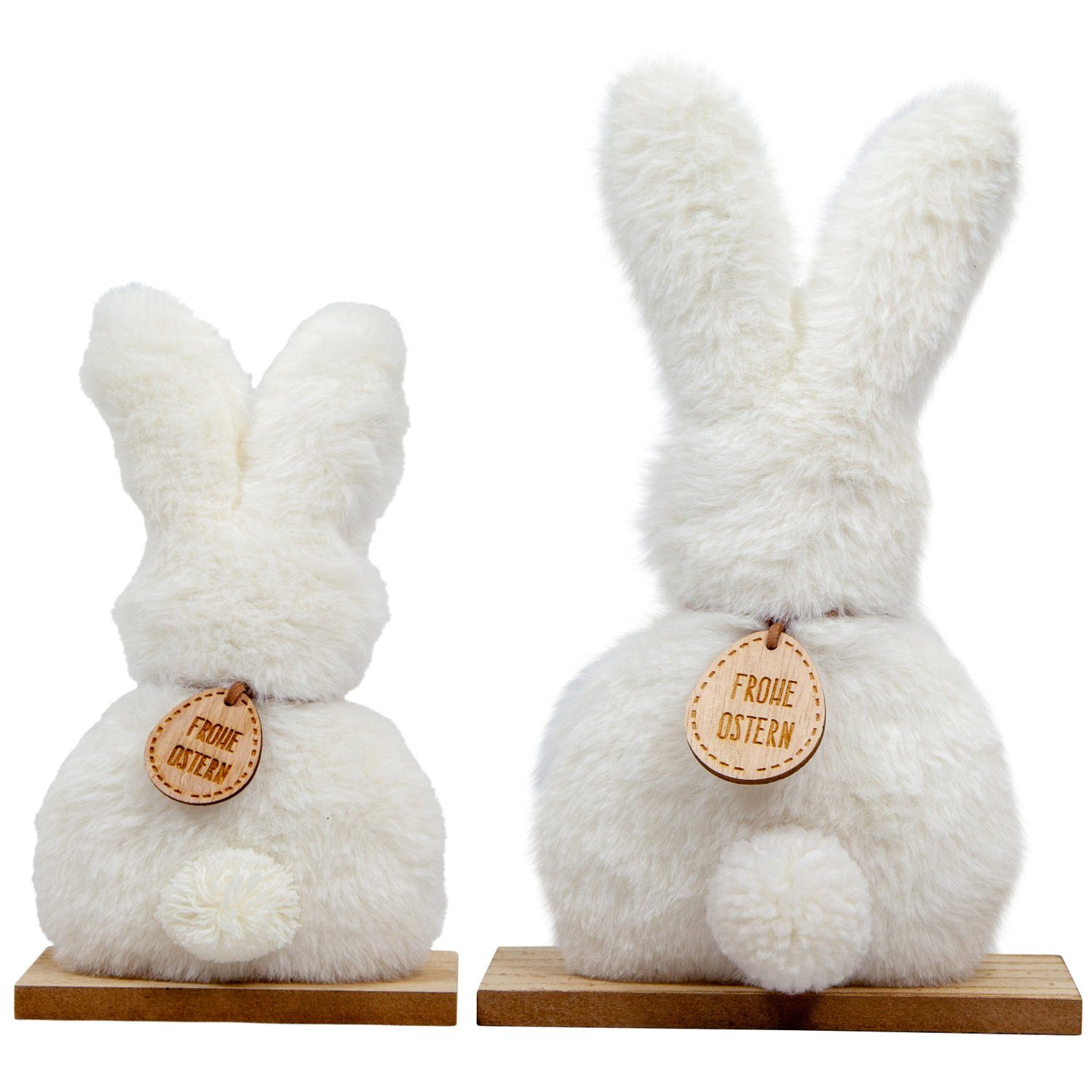 Macosa Home Osterhase 2er Set Plüschhase Ostern Osterdeko weiß Tischdeko Geschenk Hasen (2 St), modern Osterfigur Dekohase