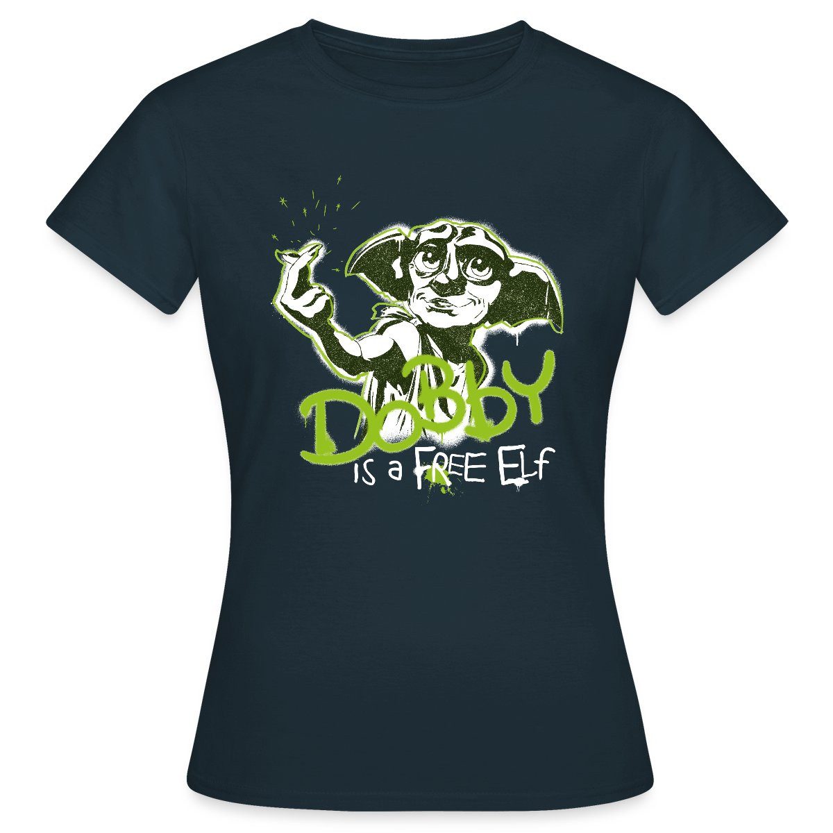 Spreadshirt T-Shirt Harry Potter Spruch Dobby Ist Ein Freier Elf Frauen T-Shirt (1-tlg)