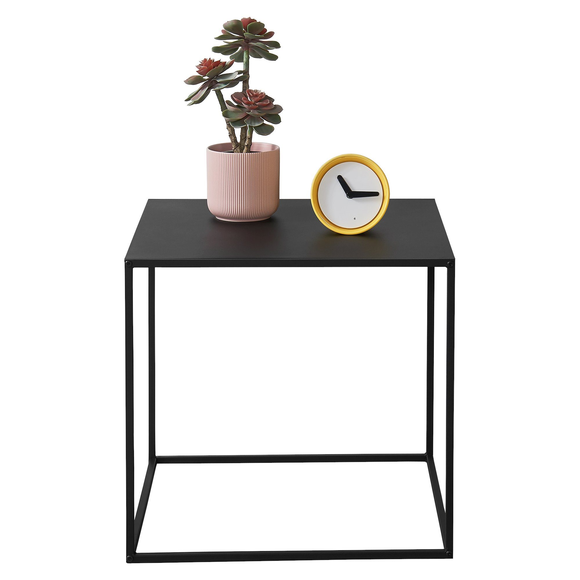 en.casa Beistelltisch, »Mandal« Couchtisch Design Nachttisch schwarz
