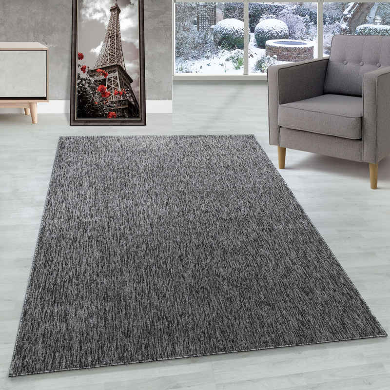 Schlingenteppich Unicolor - Einfarbig, Carpettex, Läufer, Höhe: 7 mm, Kurzflor Schlingen Teppich Wohnzimmer Einfarbig Modern