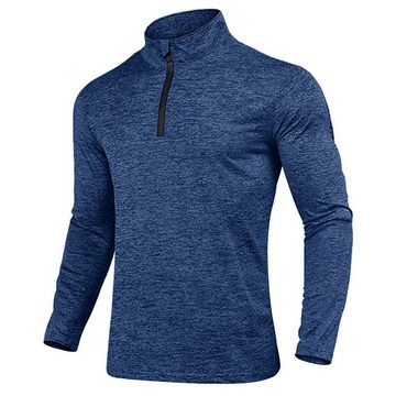 AFAZ New Trading UG Sweatshirt Fleece Pullover Herren Half Zip Langarm Funktionsshirt Warm Wanderpullover Atmungsaktiv Sportshirt Ski Fahrrad Shirt