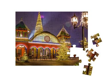 puzzleYOU Puzzle Tivoli in Kopenhagen, 48 Puzzleteile, puzzleYOU-Kollektionen Dänemark, Skandinavien