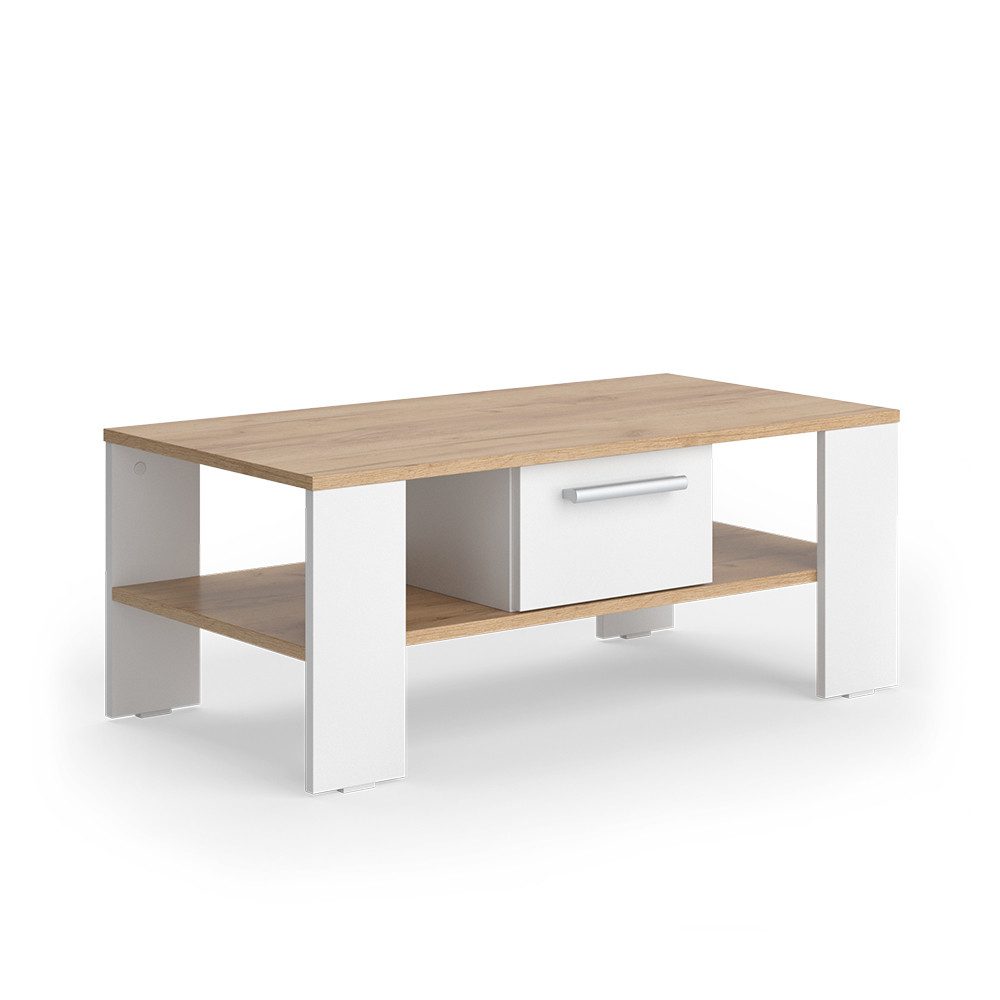 Vicco Couchtisch Wilmut, Goldkraft Eiche/Weiß, 89.8 günstig online kaufen