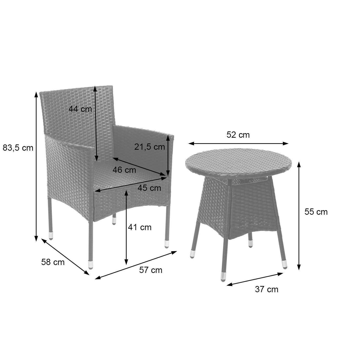 MCW-G27, für (Set, Wasserabweisend grau Tischplatte 3-teilig), zusätzliche Verstärkte 3-tlg., MCW Polstergarnitur Stabilität,