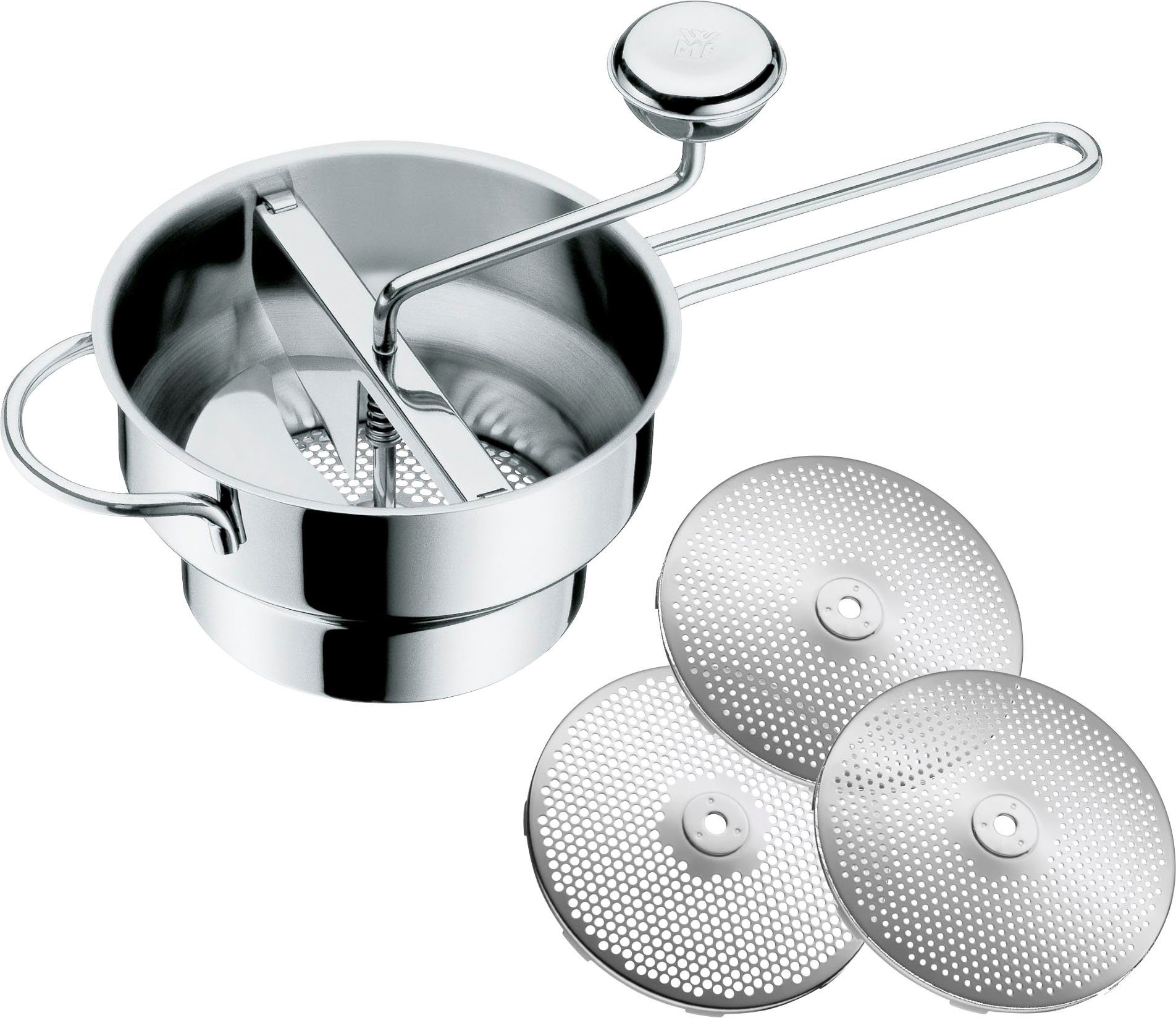 Image of WMF Passiersieb »Gourmet«, Cromargan® Edelstahl Rostfrei 18/10, (4-St), mit 3 Siebeinsätzen