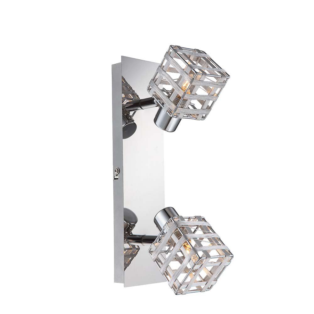 Globo LED Wandleuchte, Leuchtmittel inklusive, Neutralweiß, LED Wand Spot Lampe Chrom Leuchte Aluminiumgeflecht Schlaf Zimmer | Wandleuchten