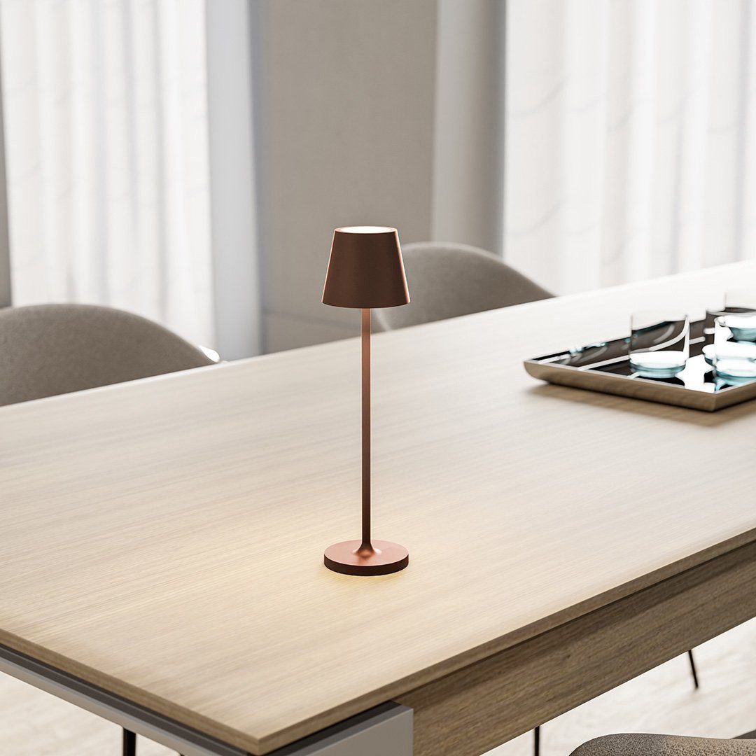 Neona LED Tischleuchte NOVA Rostbraun, LED fest integriert, Warmweiß