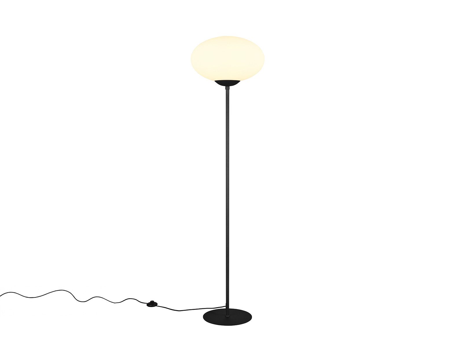 TRIO Leuchten LED Stehlampe, Dimmfunktion, LED wechselbar, Warmweiß, Design-klassiker Lampe für Zimmer-ecke stehend mit Glas-kugel H: 150cm