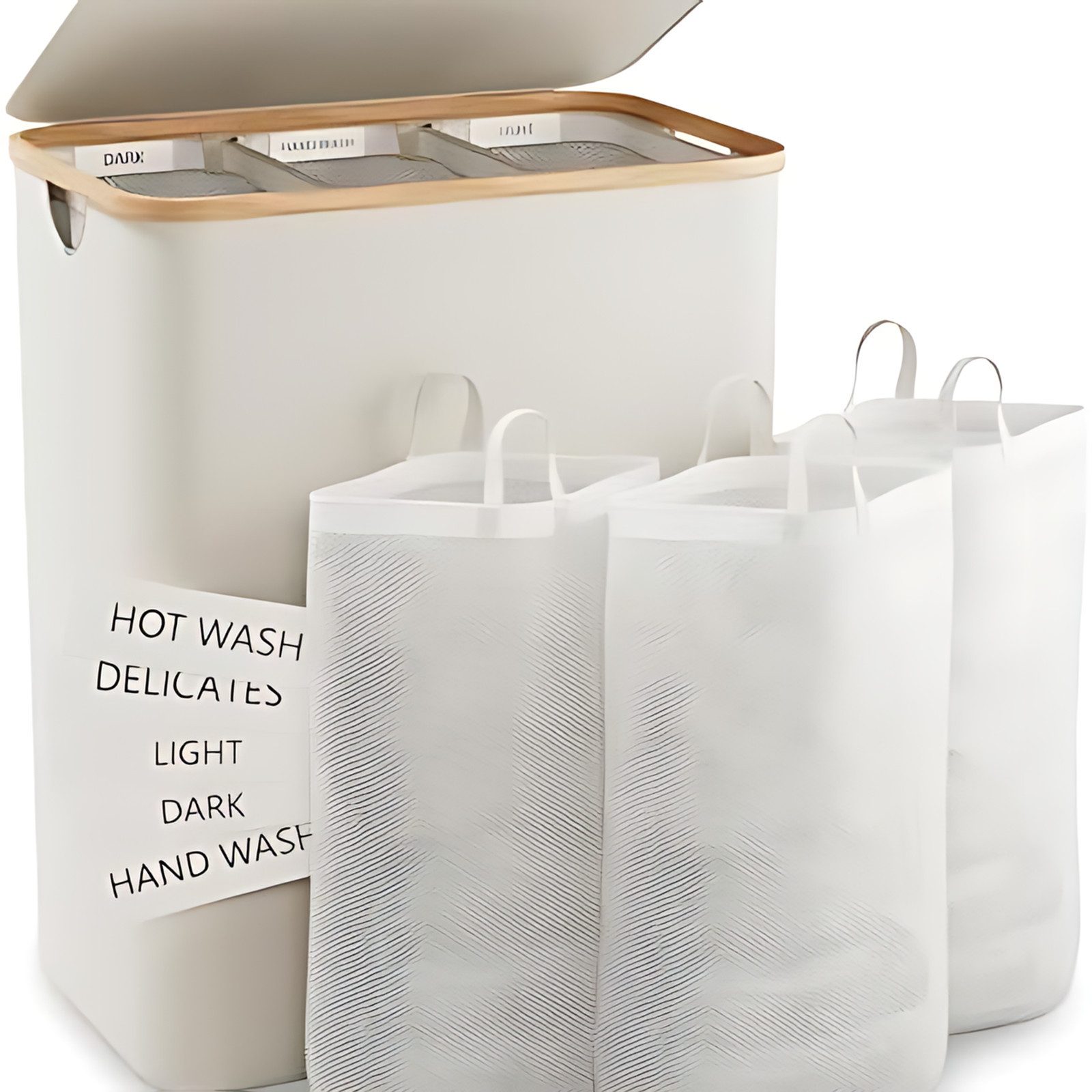 Jumpeak Wäschebox wäschekorb 3 fächer,wäschekorb mit deckel, Mit Deckel,Gri günstig online kaufen