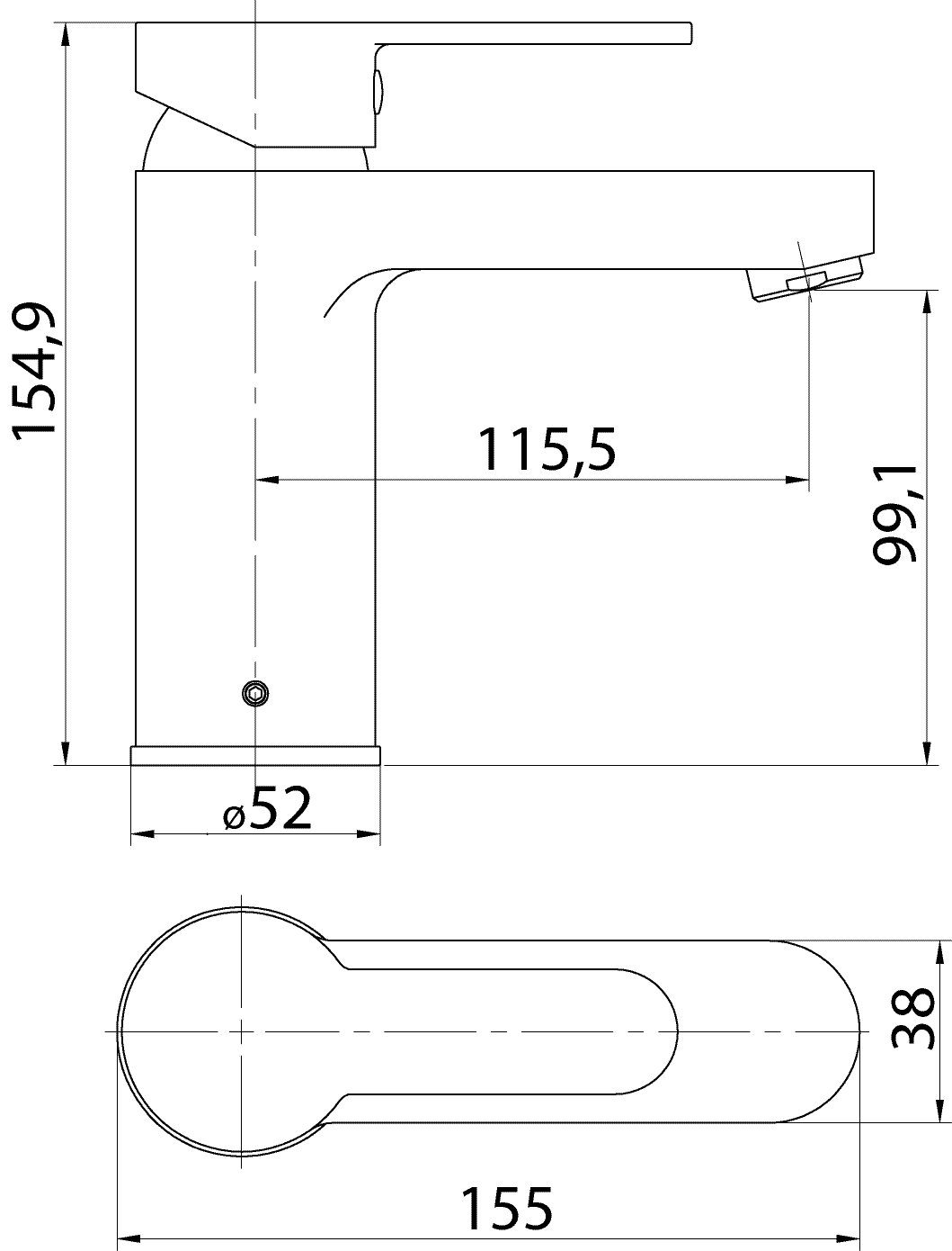 Einhebelmischer, aquaSu Wasserspar-Kartusche, 795609 Style Sanmix Chrom, Hochdruck, Waschtischarmatur