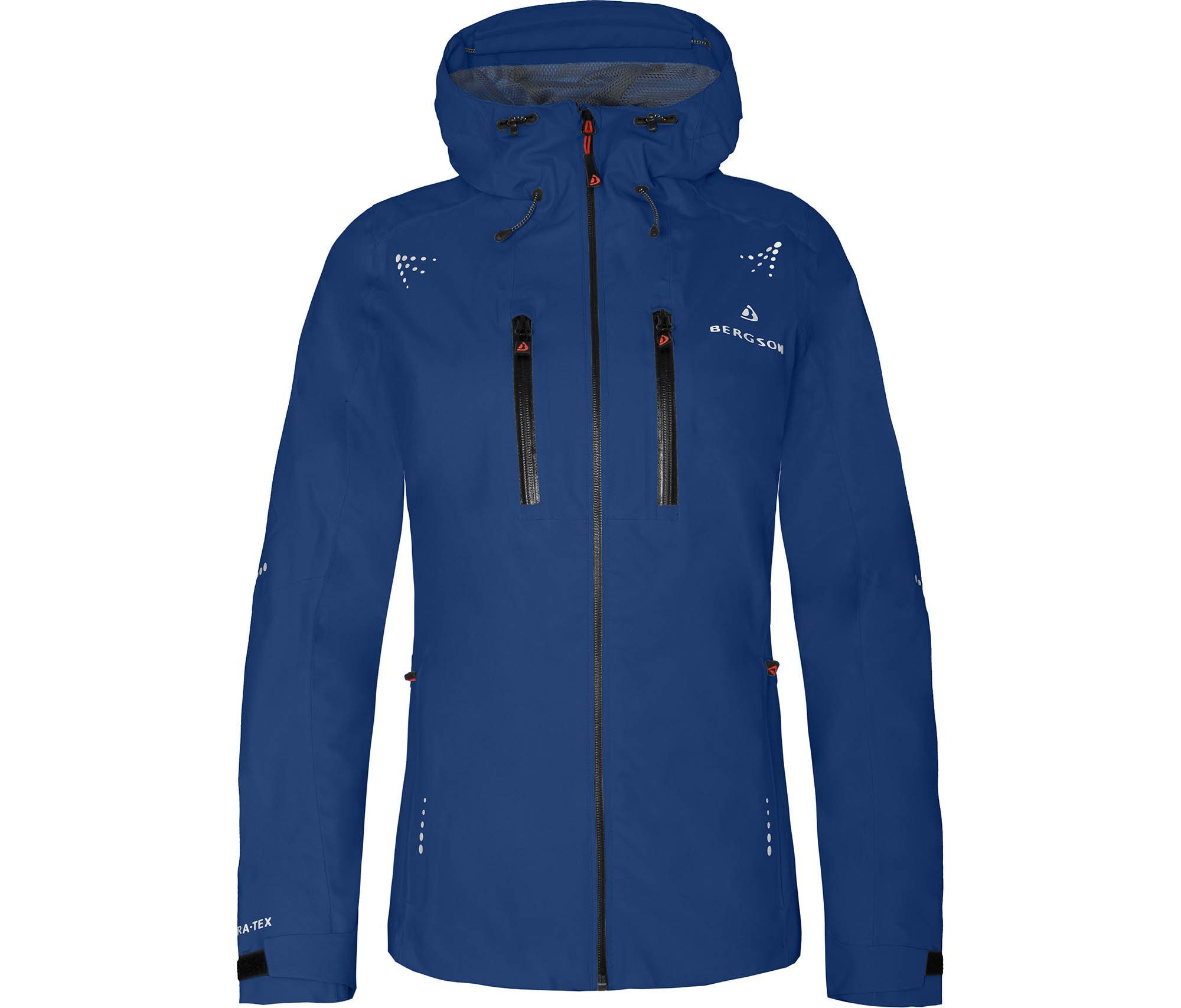 mm 20000 Bergson Wassersäule, Outdoorjacke LEKNES recycelt, blau Regenjacke, Netzfutter, Damen Normalgrößen,