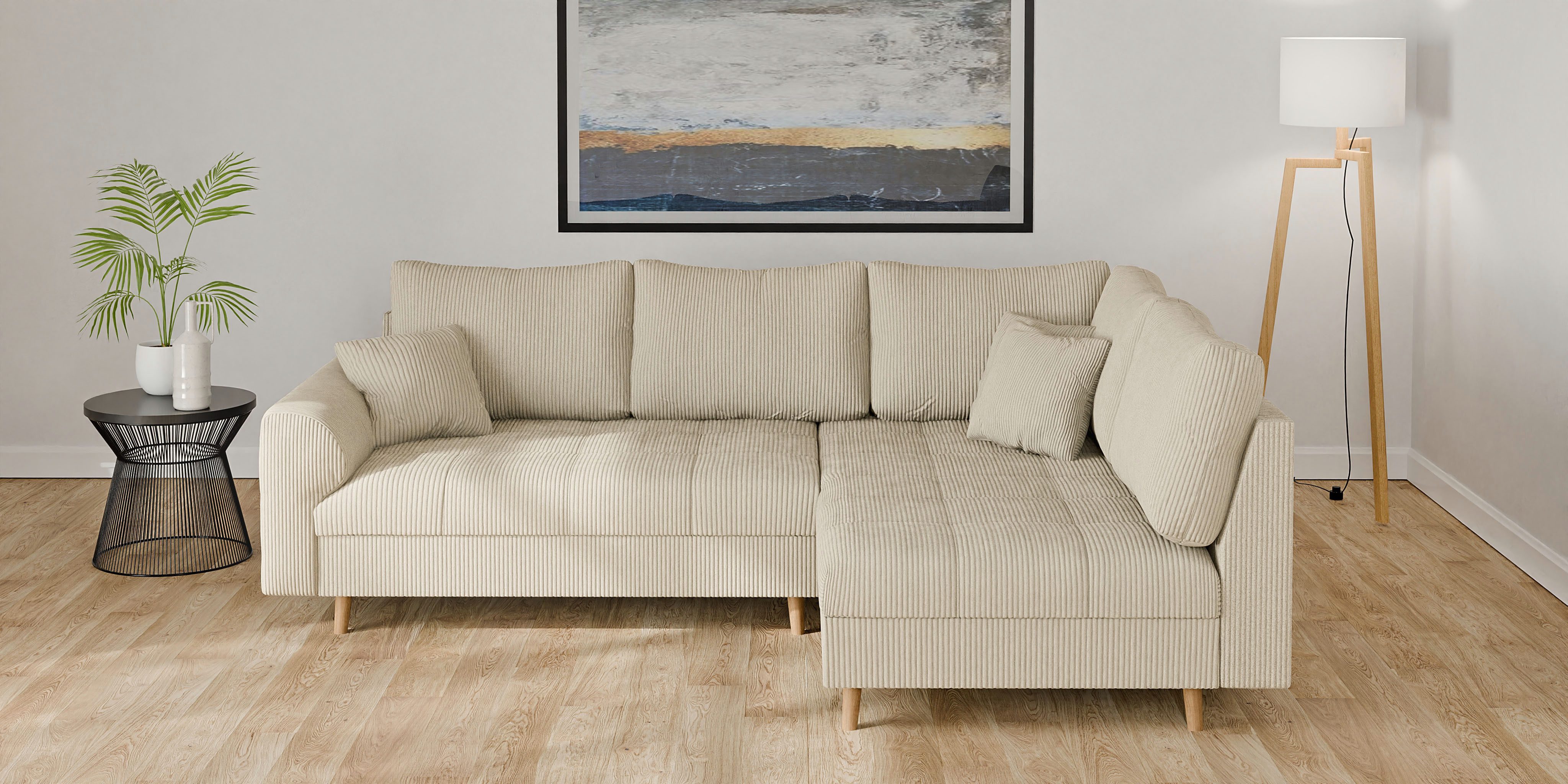 Home affaire Ecksofa CHARRE L-Form mit Ottomane, Maße B/T/H: 231/161/81 cm, günstig online kaufen