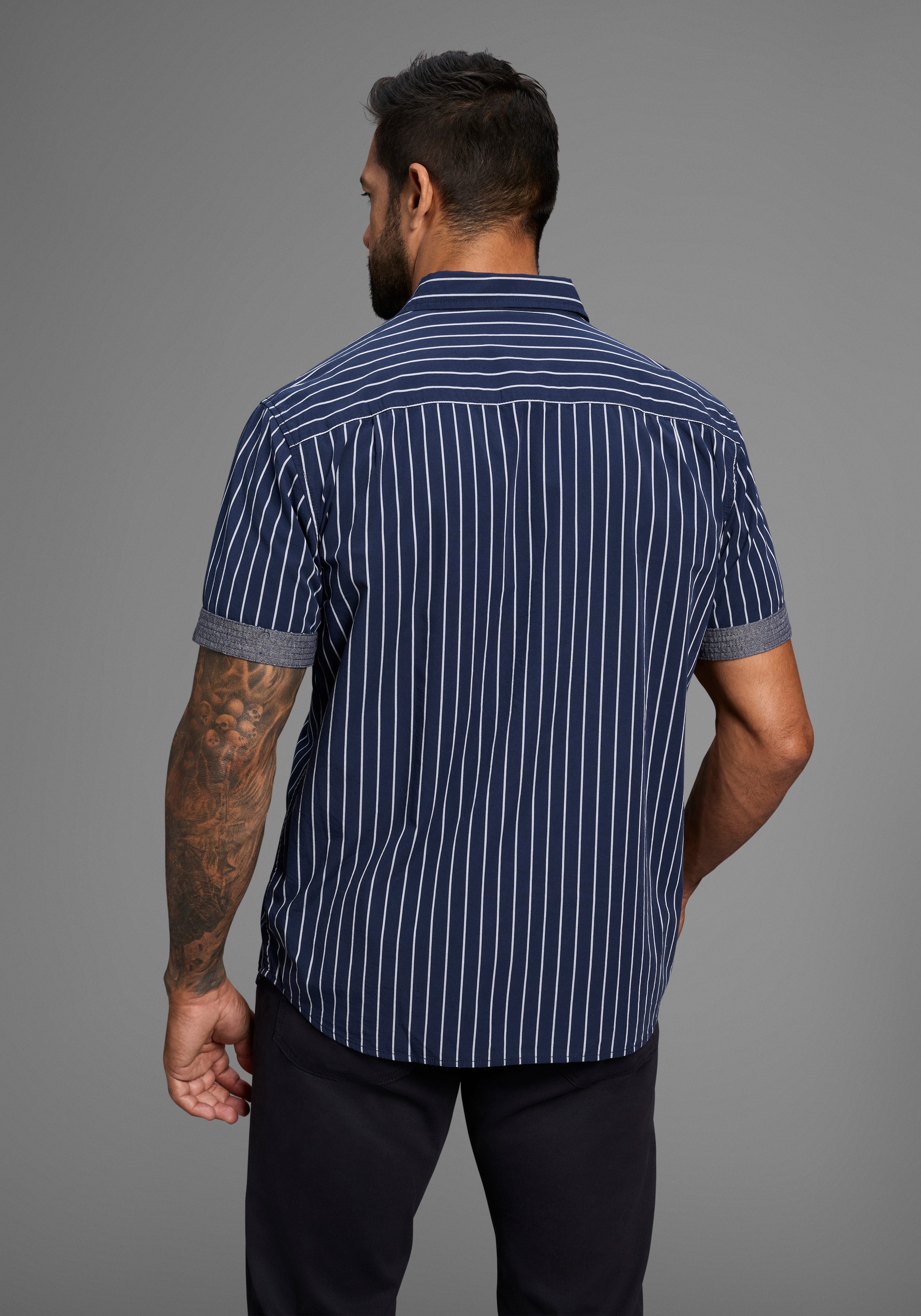 Man's World Kurzarmhemd modern gestreift günstig online kaufen