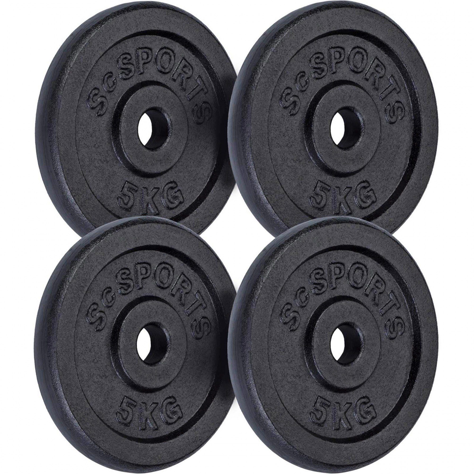 ScSPORTS® Hantelscheiben Set 20 kg 30/31mm Gusseisen Gewichtsscheiben Gewichte, (10002965-tlg)