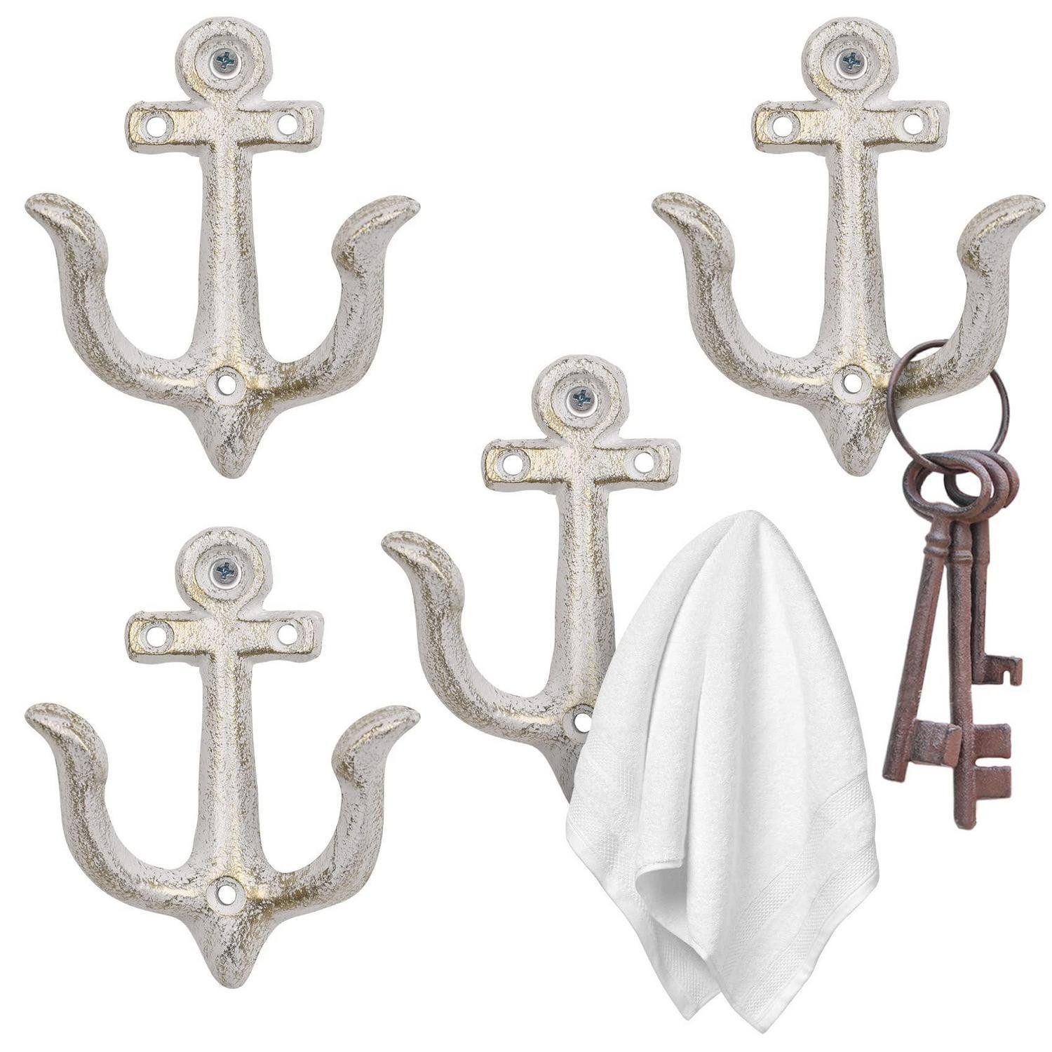 LuxusKollektion Wandhaken Wandhaken Anker Gusseisen 4er Set, (4-St)