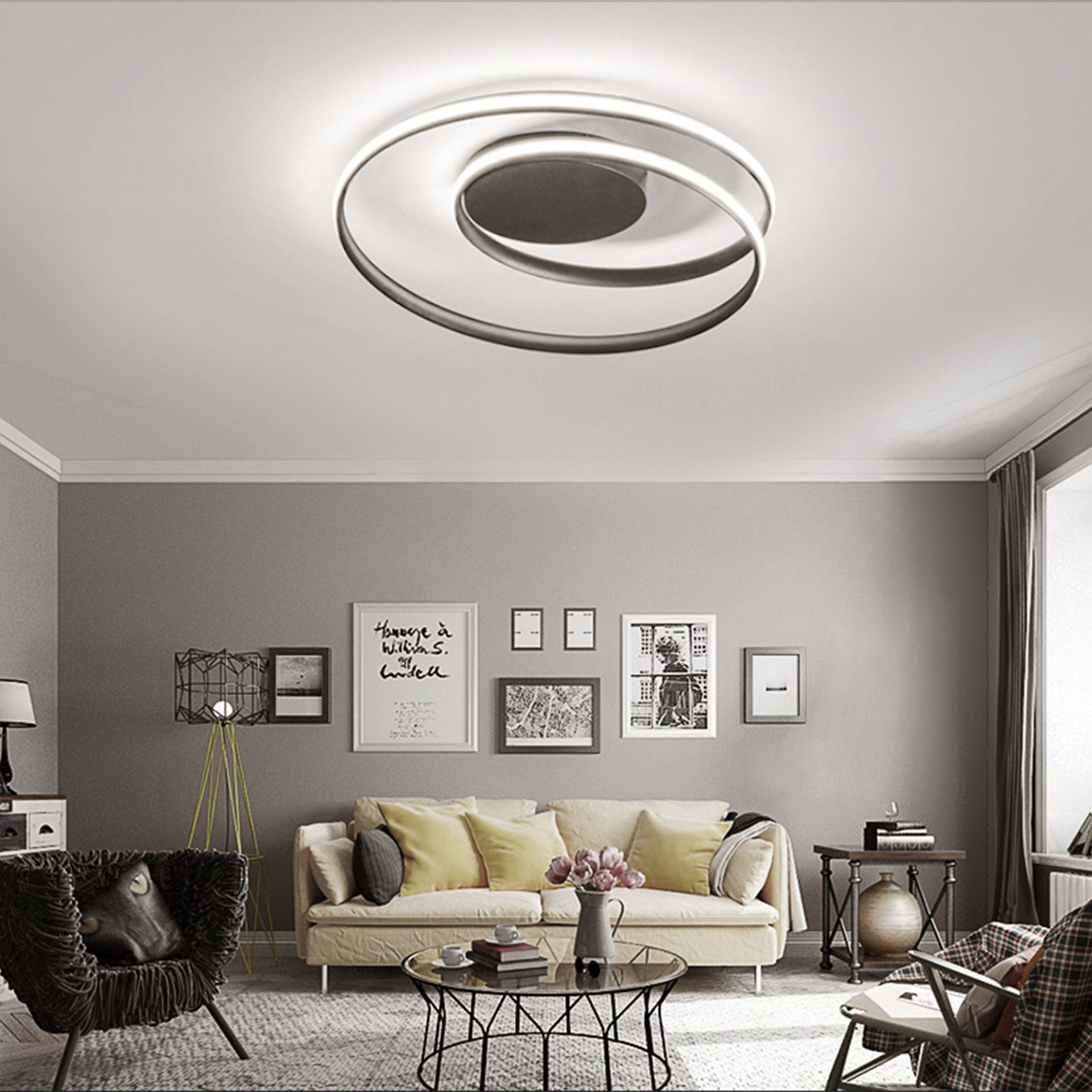 YINDN Deckenleuchte 45cm LED Deckenlampe, Stufenlos günstig online kaufen