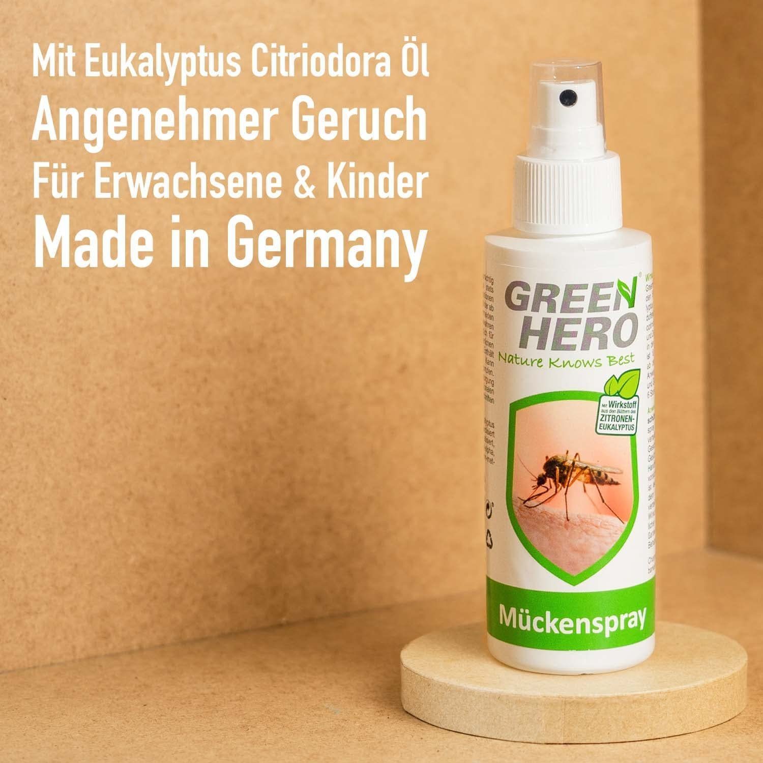 GreenHero Insektenspray Mückenspray schützt ml, Moskitos Zecken, & Steckmücken, vor 100 Mückenschutz