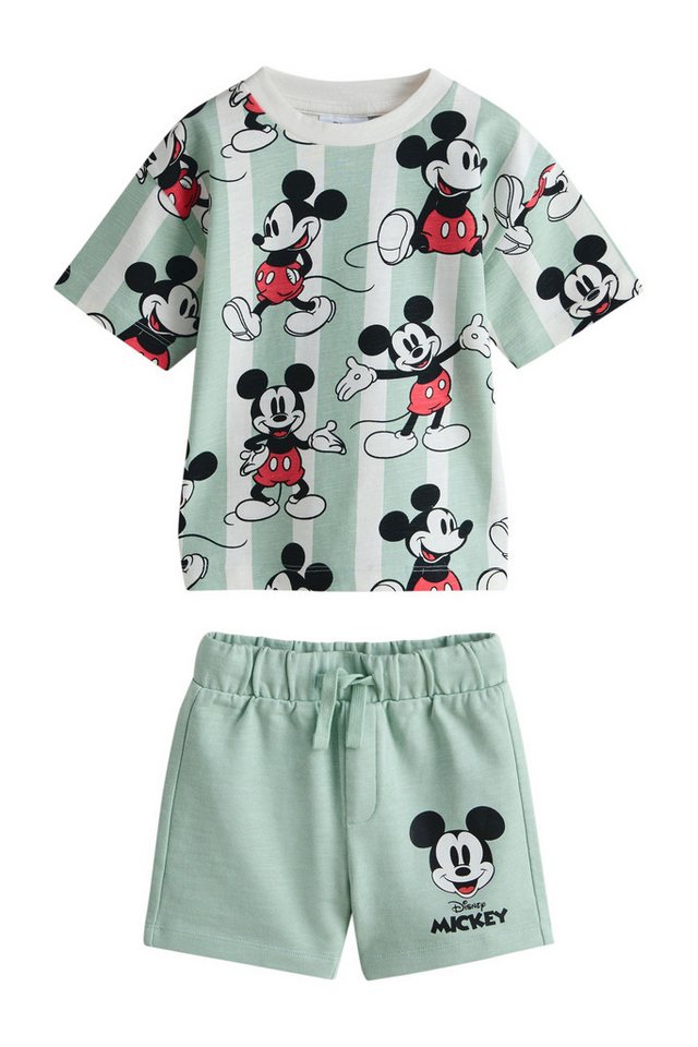 Next Shirt & Shorts Micky Maus Kurzärmeliges T-Shirt und Shorts im Set (2-tlg)