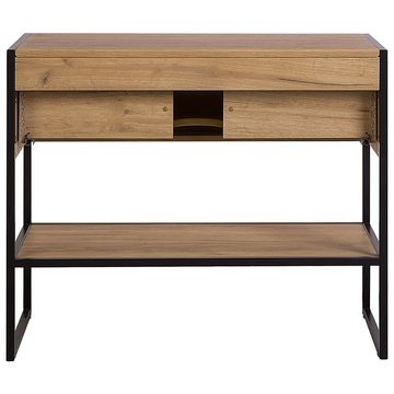 Lomadox Waschtisch MANHATTAN-56, Gold Craft Oak/schwarz 90/75/50cm