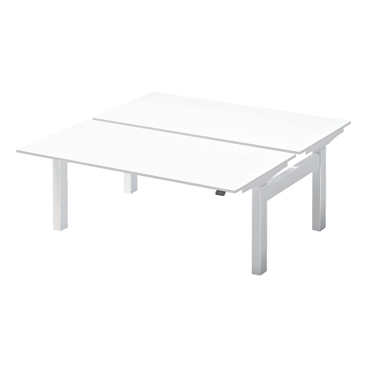 Bisley Doppelschreibtisch Varia, lang, elektrisch höhenverstellbar, T-Fuß