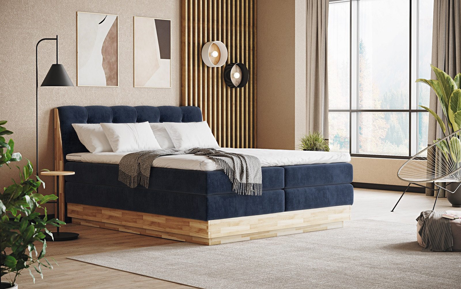 COTTA Boxspringbett Melissa - mit LED, Bettkästen, Kaltschaum-Topper & H2/H3 Matratzen (Bett inklusive Matratze, Topper und Bettkasten), mit LED, Kaltschaum-Topper, Bettkasten & H2/H3-Matratzen