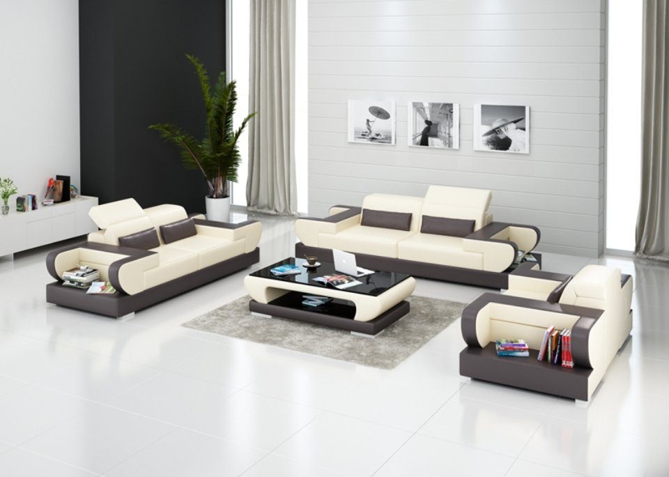 JVmoebel Sofa Beige luxus Wohnlandschaft 3+2+1 Sitzer Garnitur Design Sofas, Made in Europe