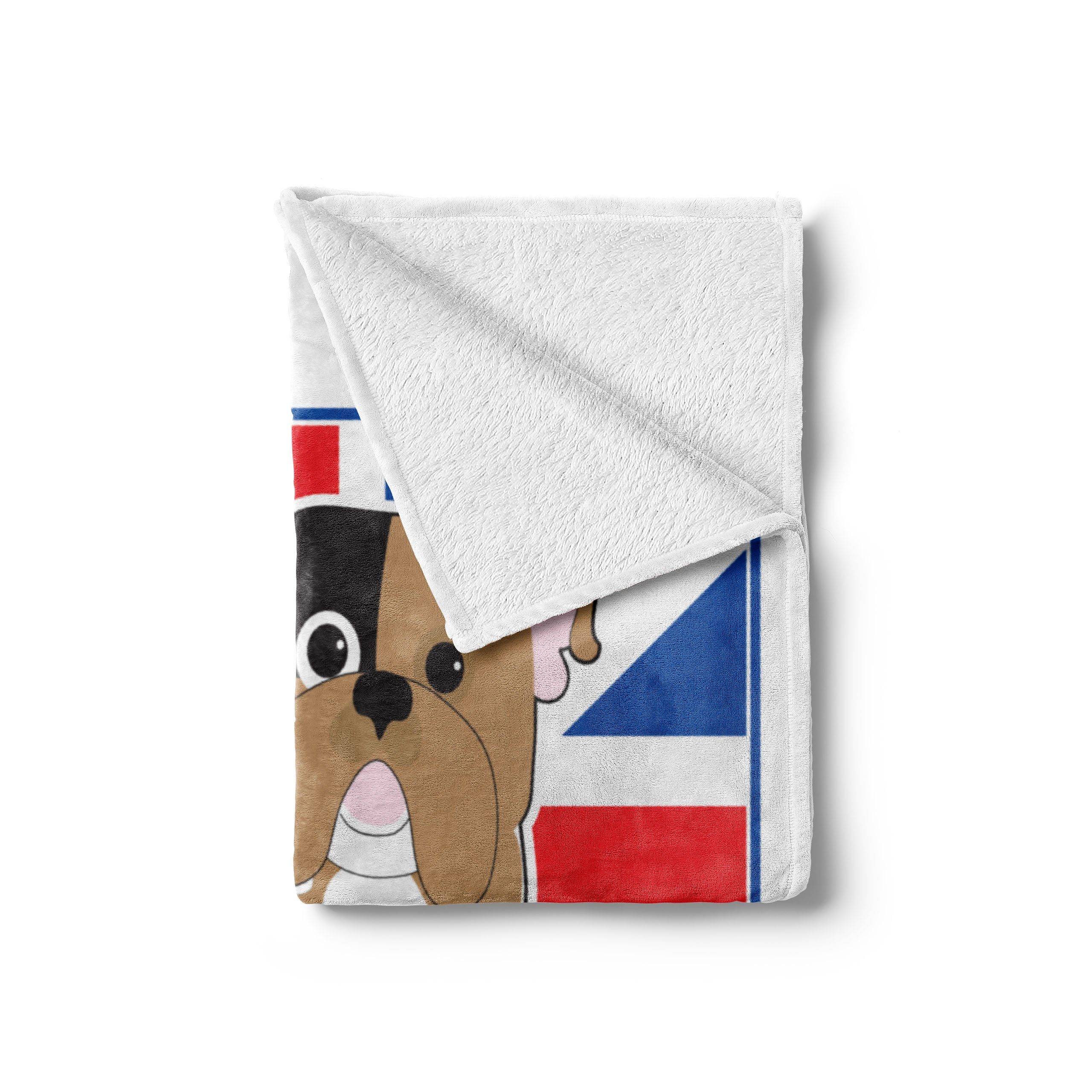 Abakuhaus, Wohndecke Flagge Bulldogge Gemütlicher den und Außenbereich, Illustration für Innen- Britische Plüsch