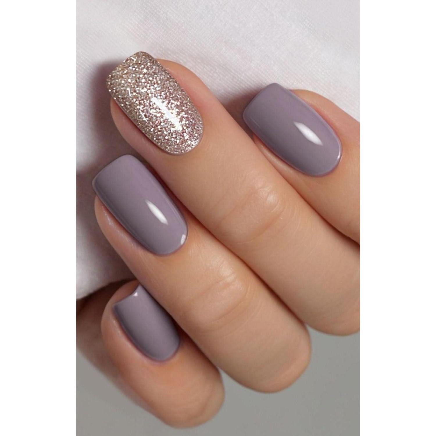 LuxusKollektion Nagel-Tattoo Nagelfolie Lilagrauer Glitzer UV Härtend