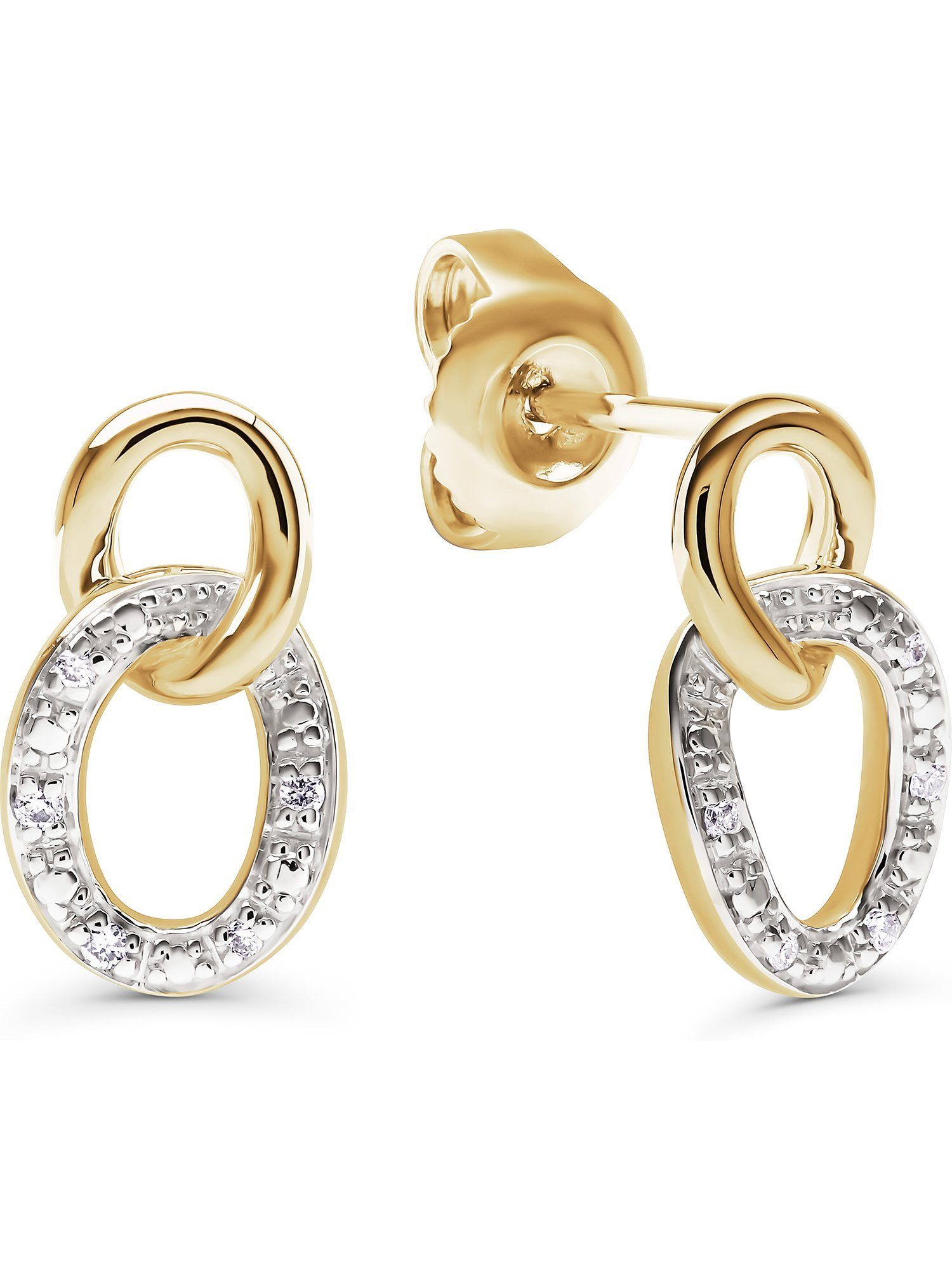 CHRIST Paar Сережки-гвоздики CHRIST Damen-Ohrstecker 585er Gelbgold 10 Diamant