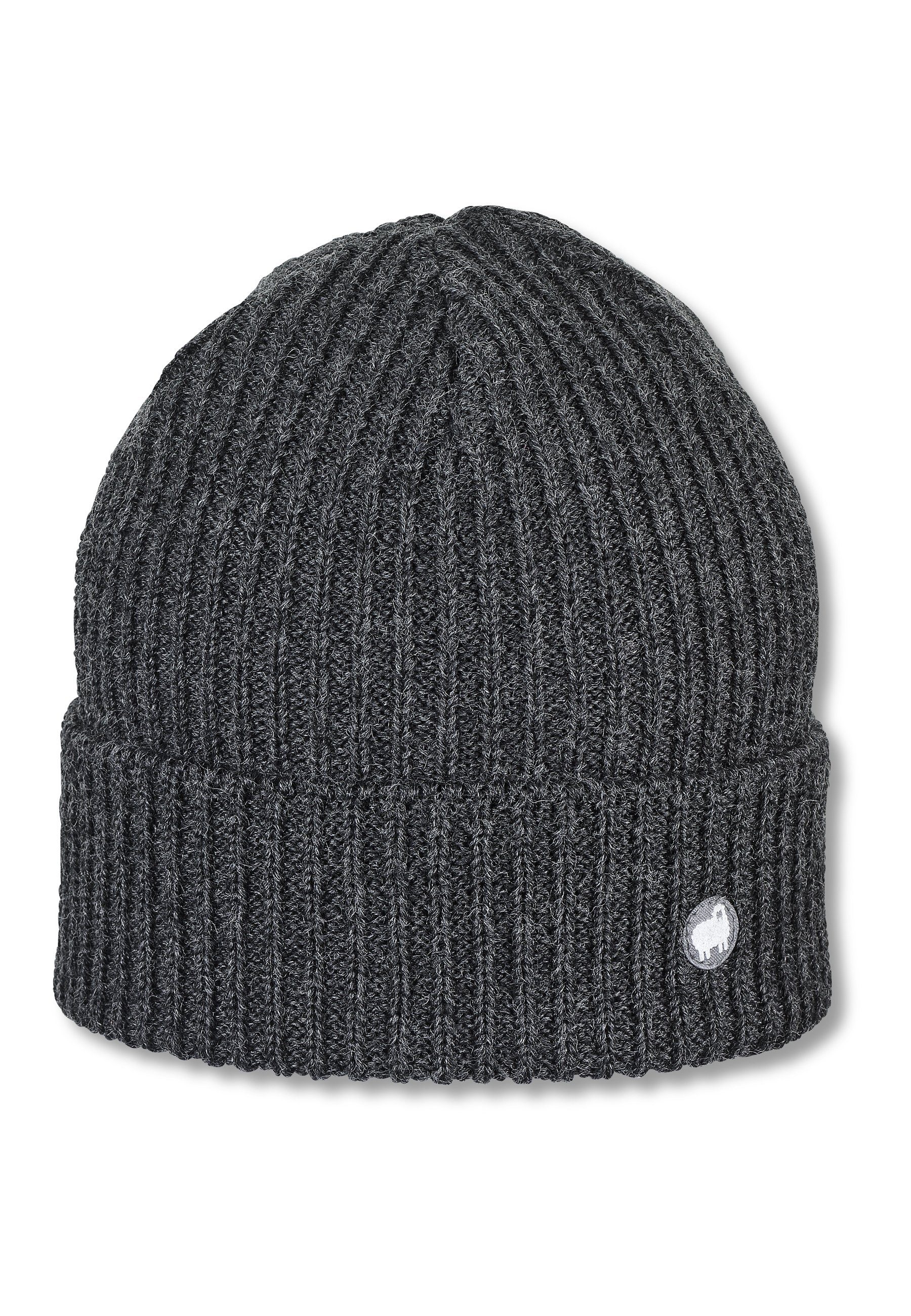 Strickmütze Strick mit Tage) Babymütze Umschlag für ideal für unifarben Kinder aus Beanie Strickmütze kalte Sterntaler® (1-St., anthrazit-meliert Merinowolle