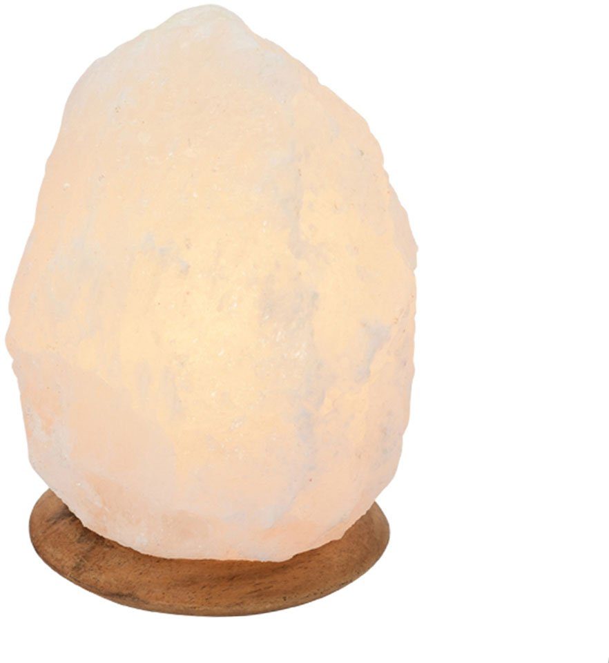 my home Salzkristall-Tischlampe Sclassin, Leuchtmittel wechselbar, Warmweiß, Handgefertigt - jeder Stein ein Unikat, H: ca.18 cm, ca.2-3 kg